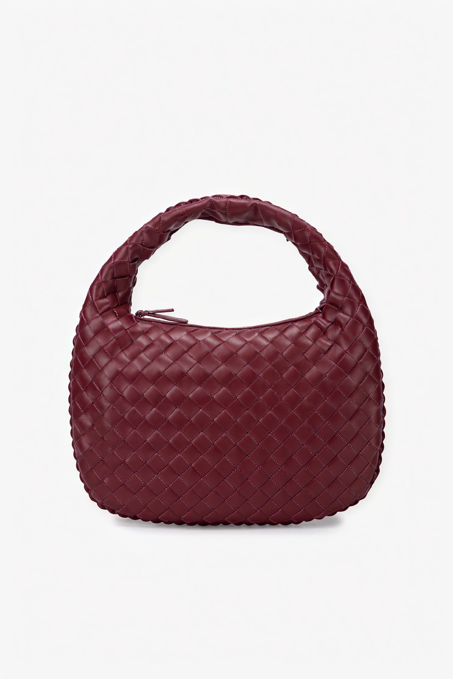 Woven Crescent Bag - Braided Handle Shoulder Bag