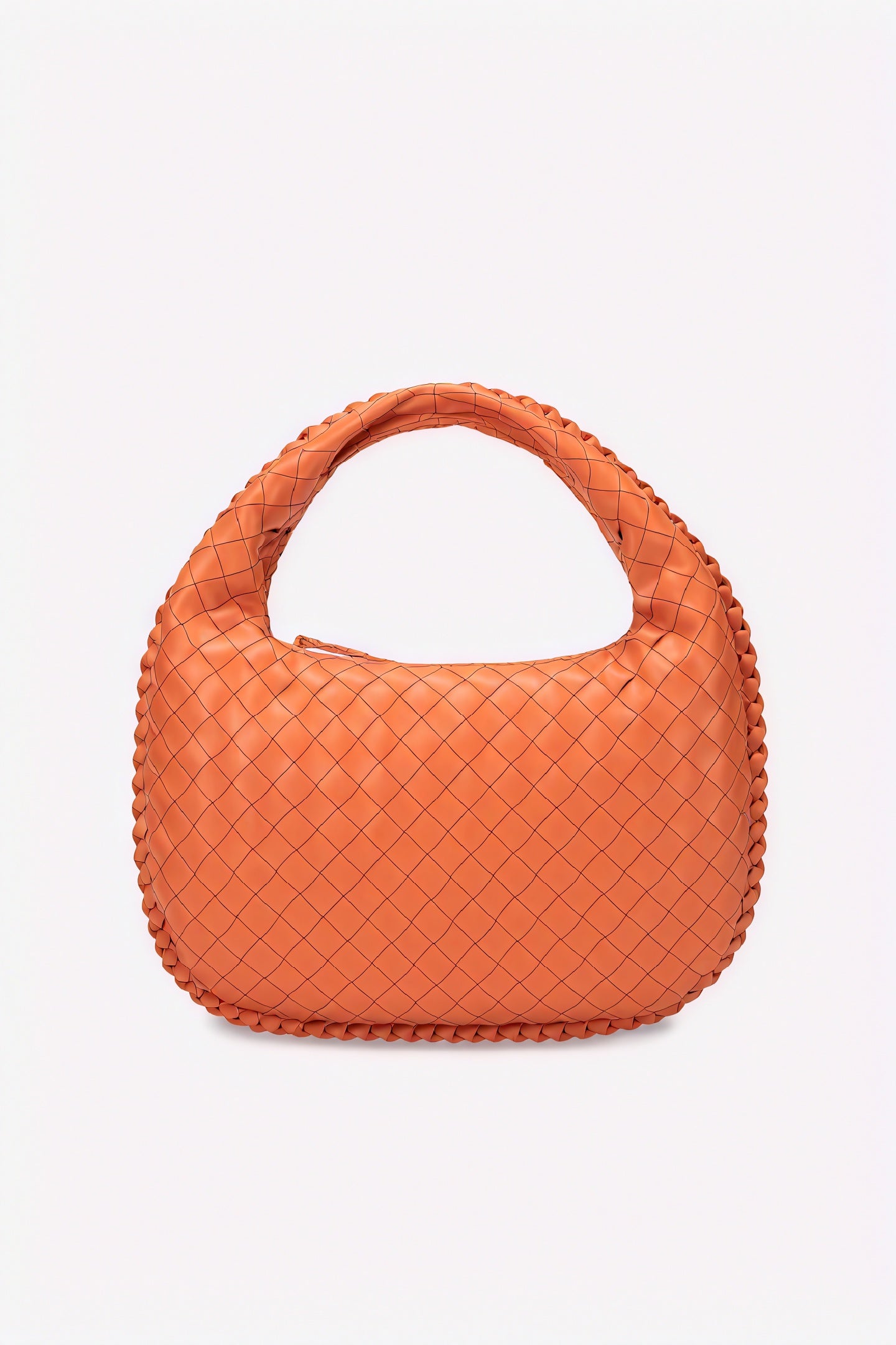 Woven Crescent Bag - Braided Handle Shoulder Bag