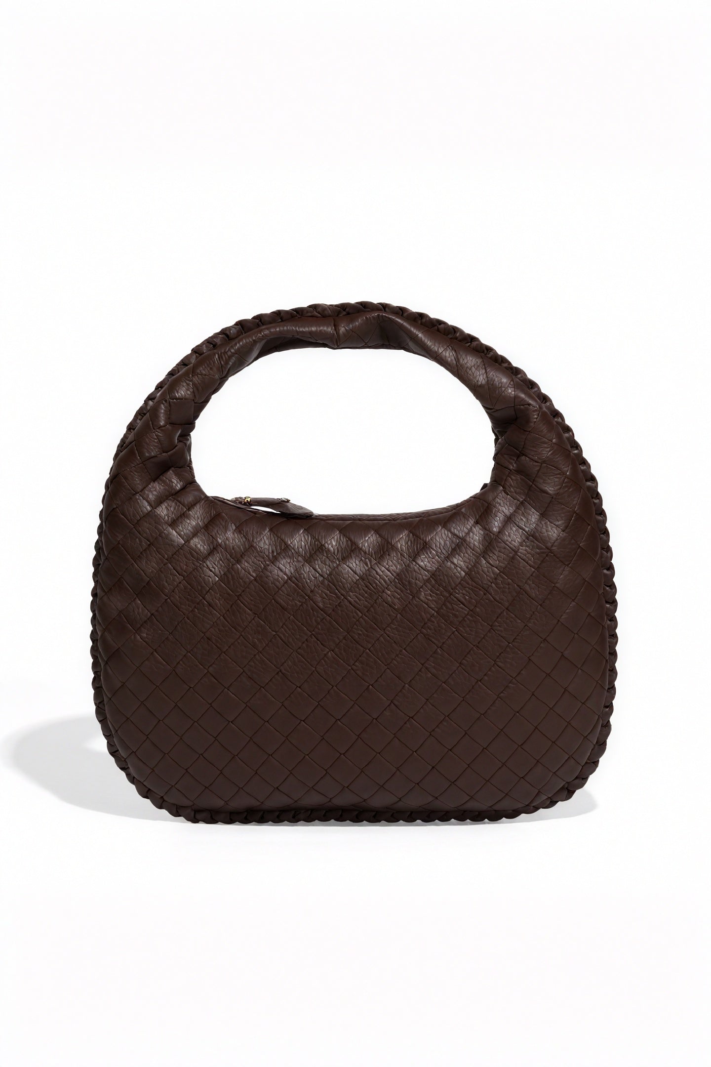 Woven Crescent Bag - Braided Handle Shoulder Bag