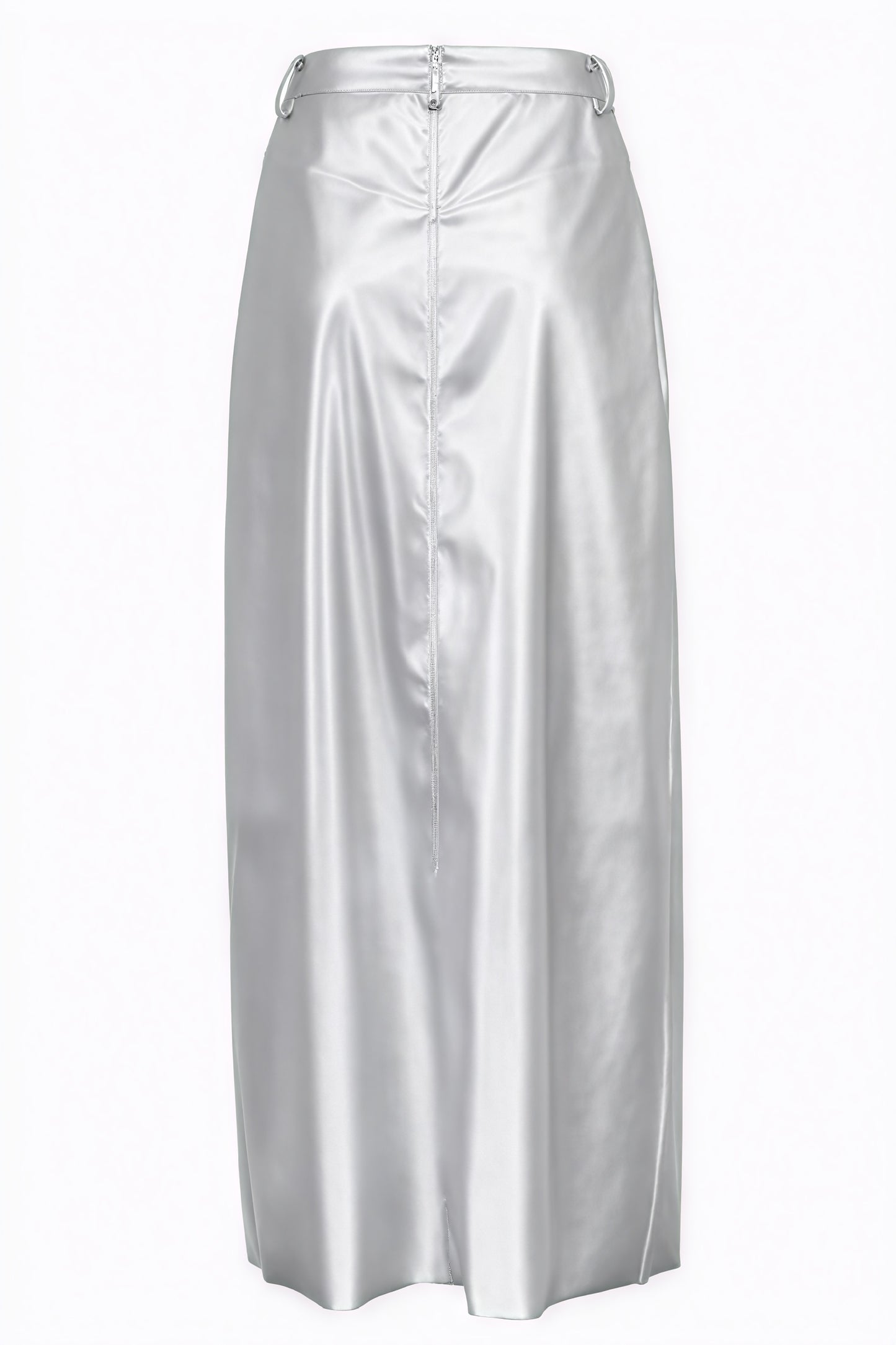 High-Waisted Maxi Skirt - Front Slit Faux Leather