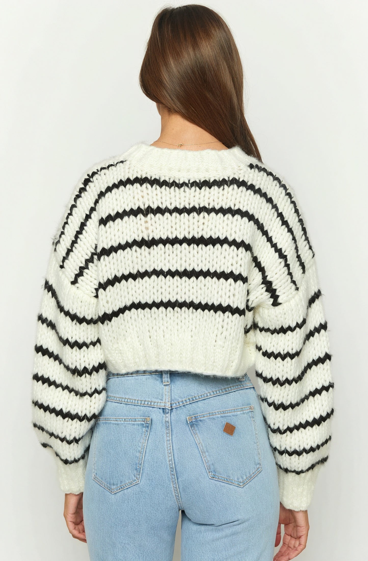 Striped Cropped Knit - Chunky Sweater