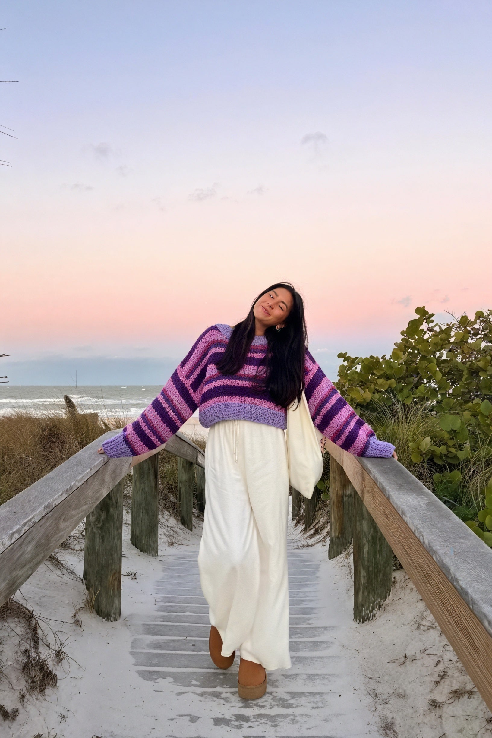 Striped Cropped Knit - Chunky Sweater