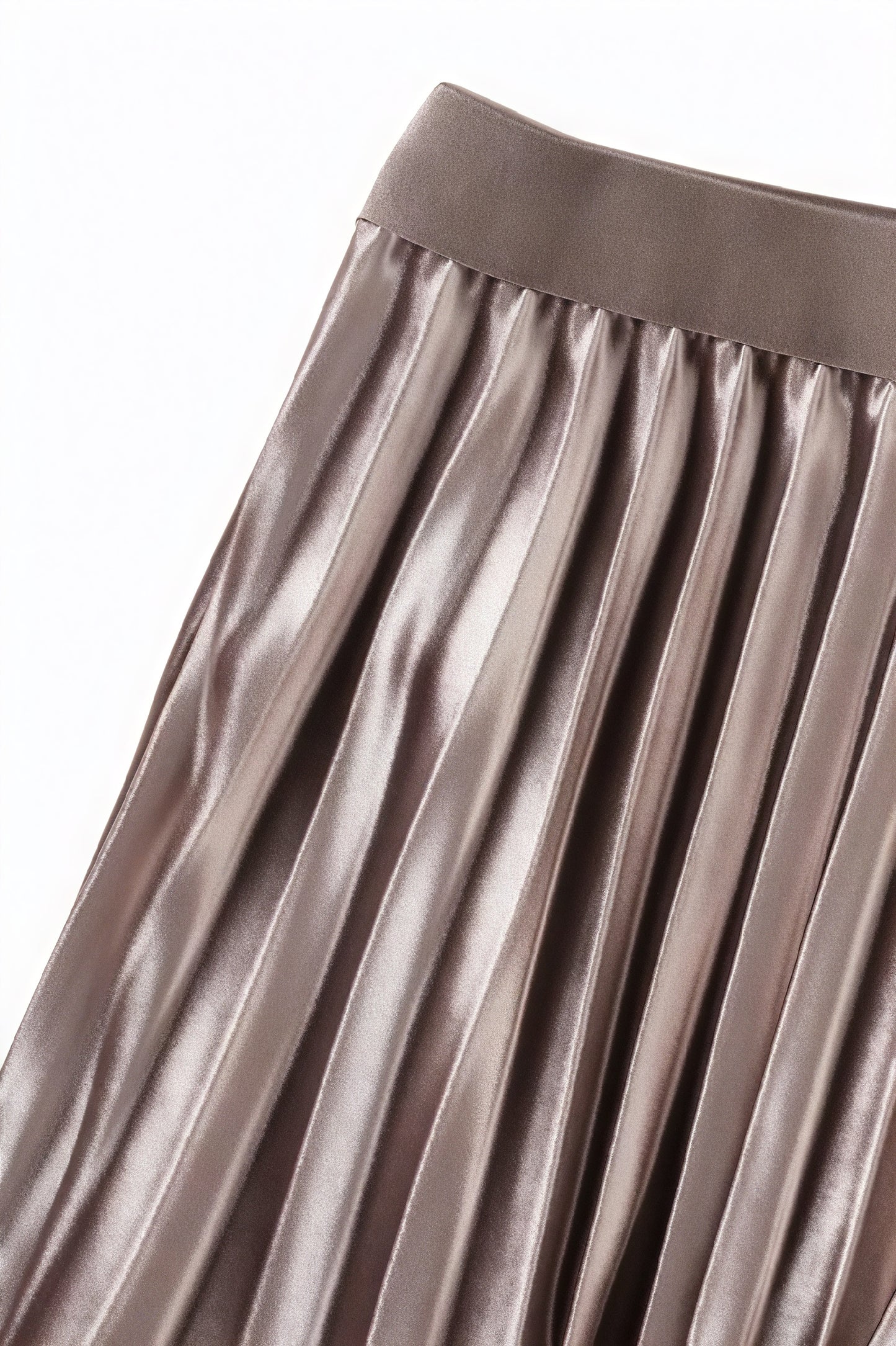 Pleated A-Line Midi Skirt - Tulle Hem
