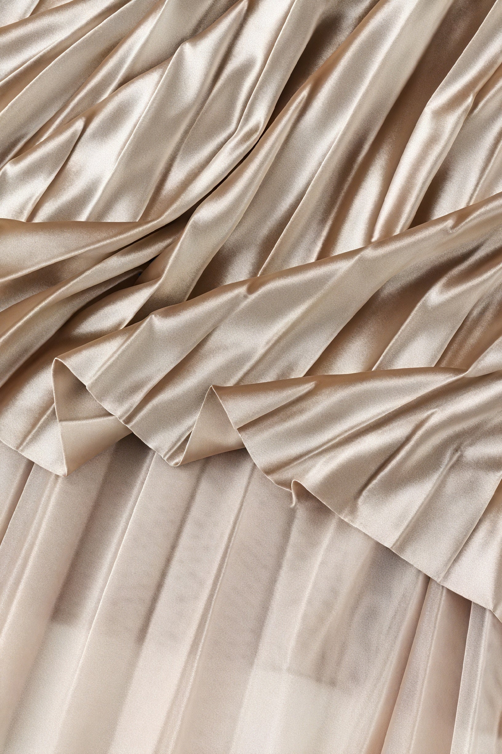 Pleated A-Line Midi Skirt - Tulle Hem