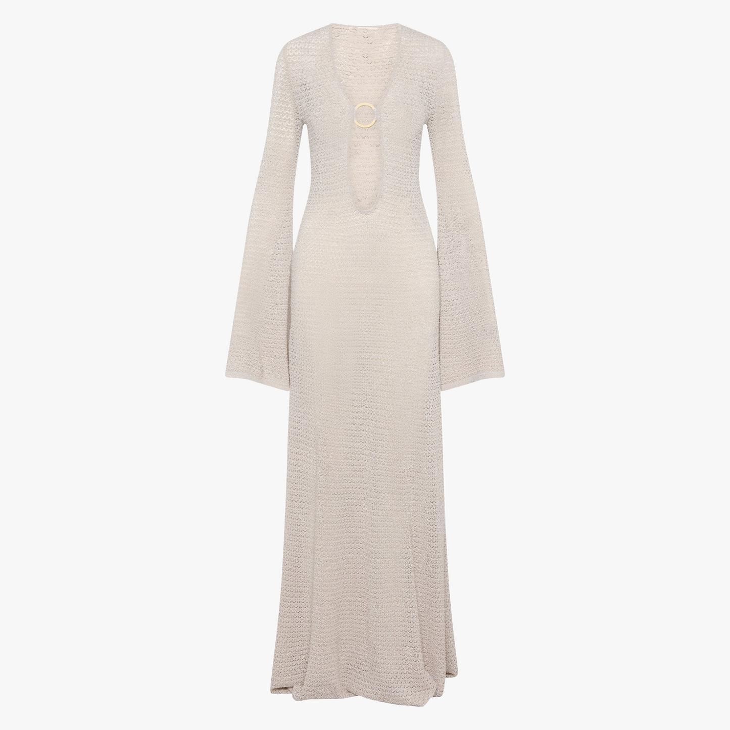 Plunging Neck Maxi Dress with Slit