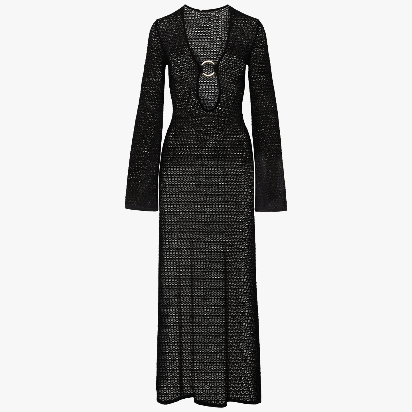 Plunging Neck Maxi Dress with Slit