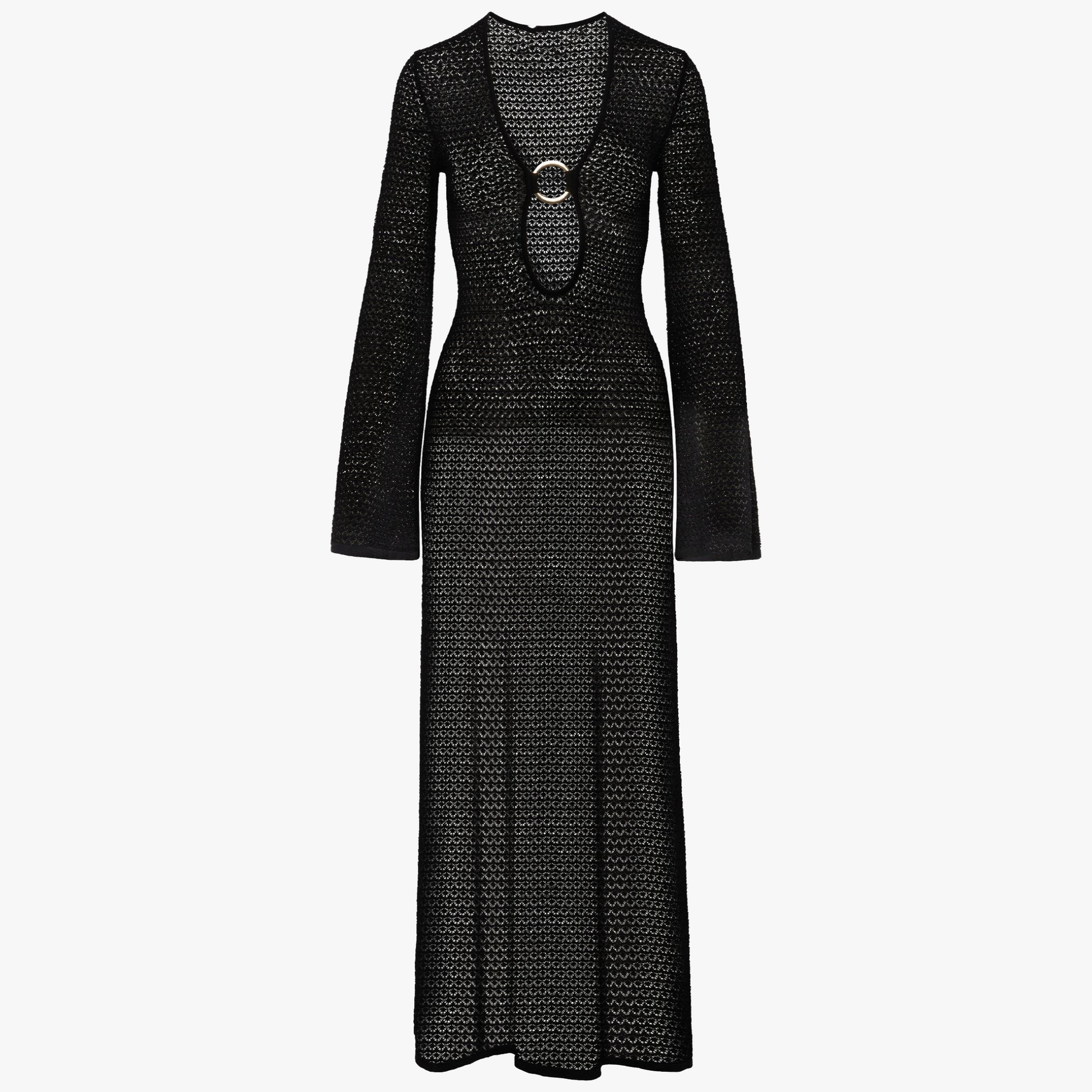 Plunging Neck Maxi Dress with Slit