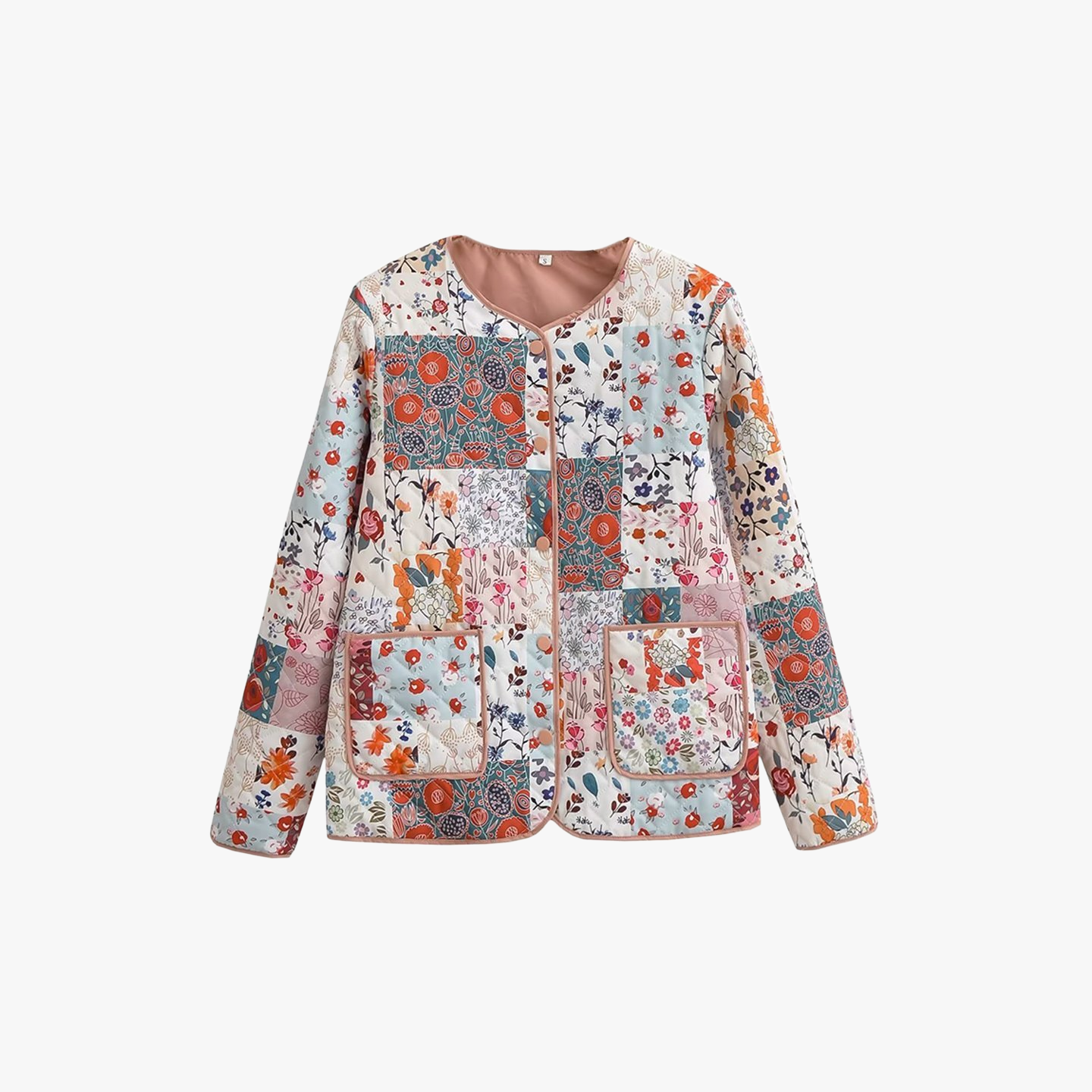 Bohemian Patchwork Quilted Jacket - Floral Design