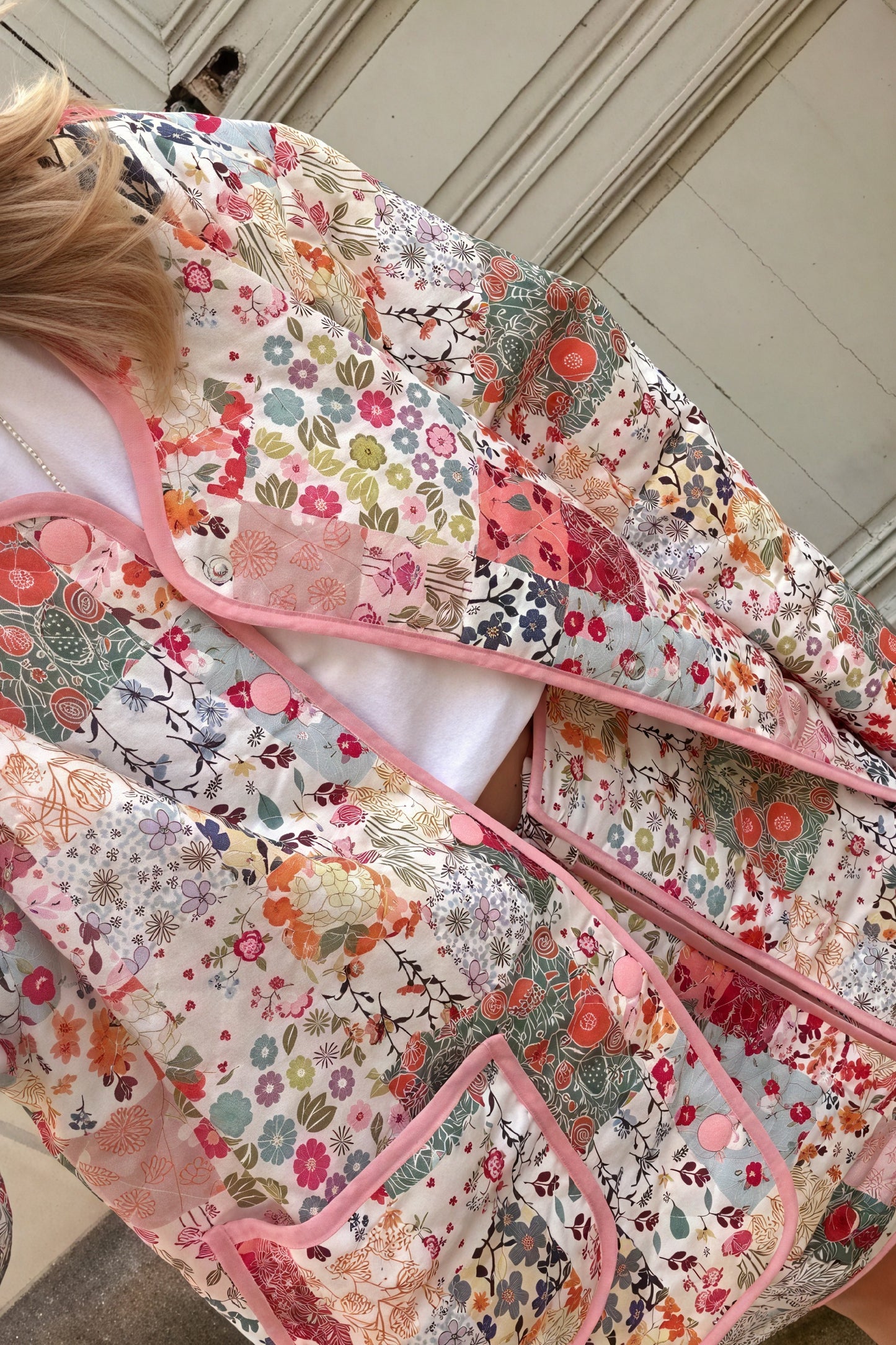 Bohemian Patchwork Quilted Jacket - Floral Design