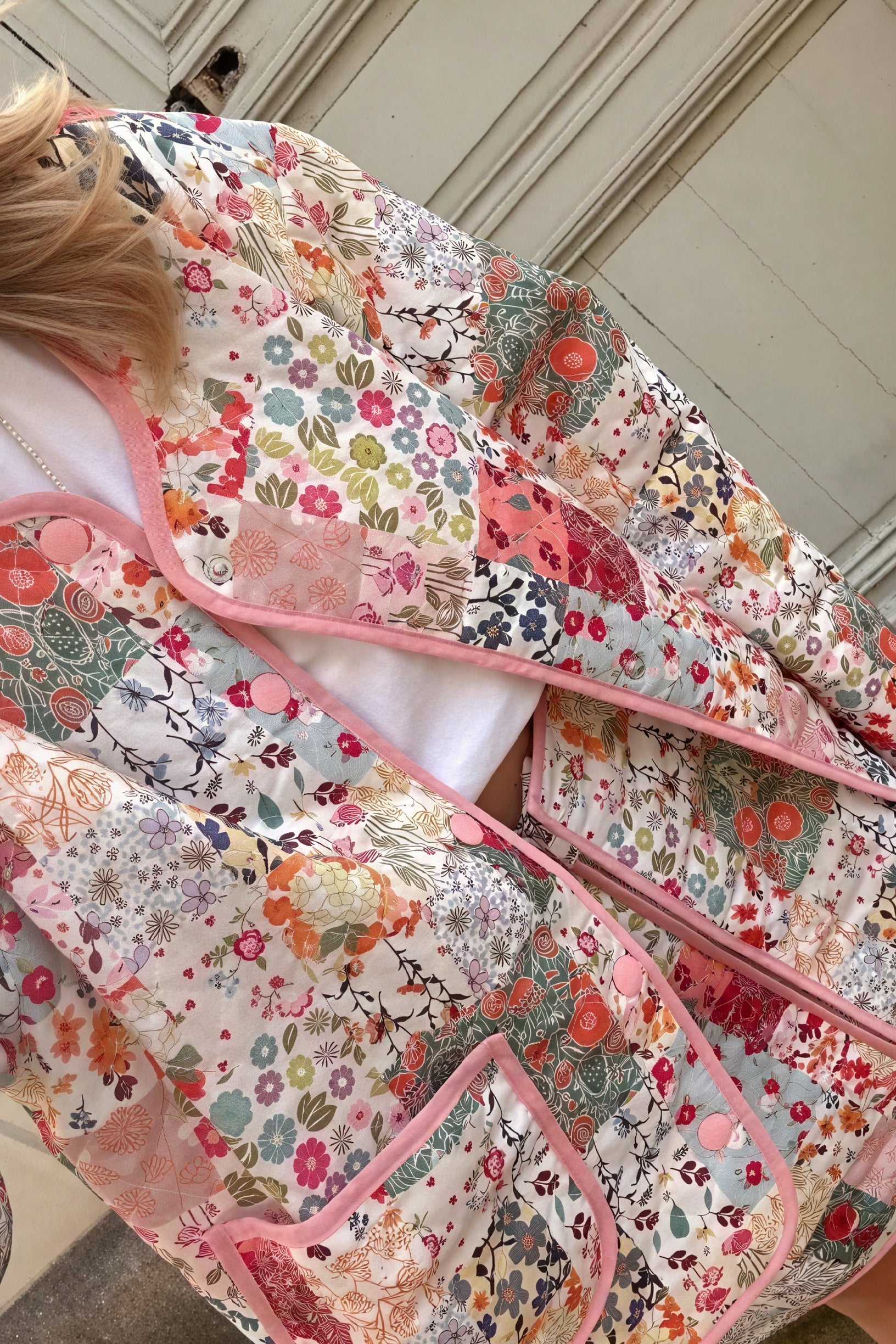 Bohemian Patchwork Quilted Jacket - Floral Design