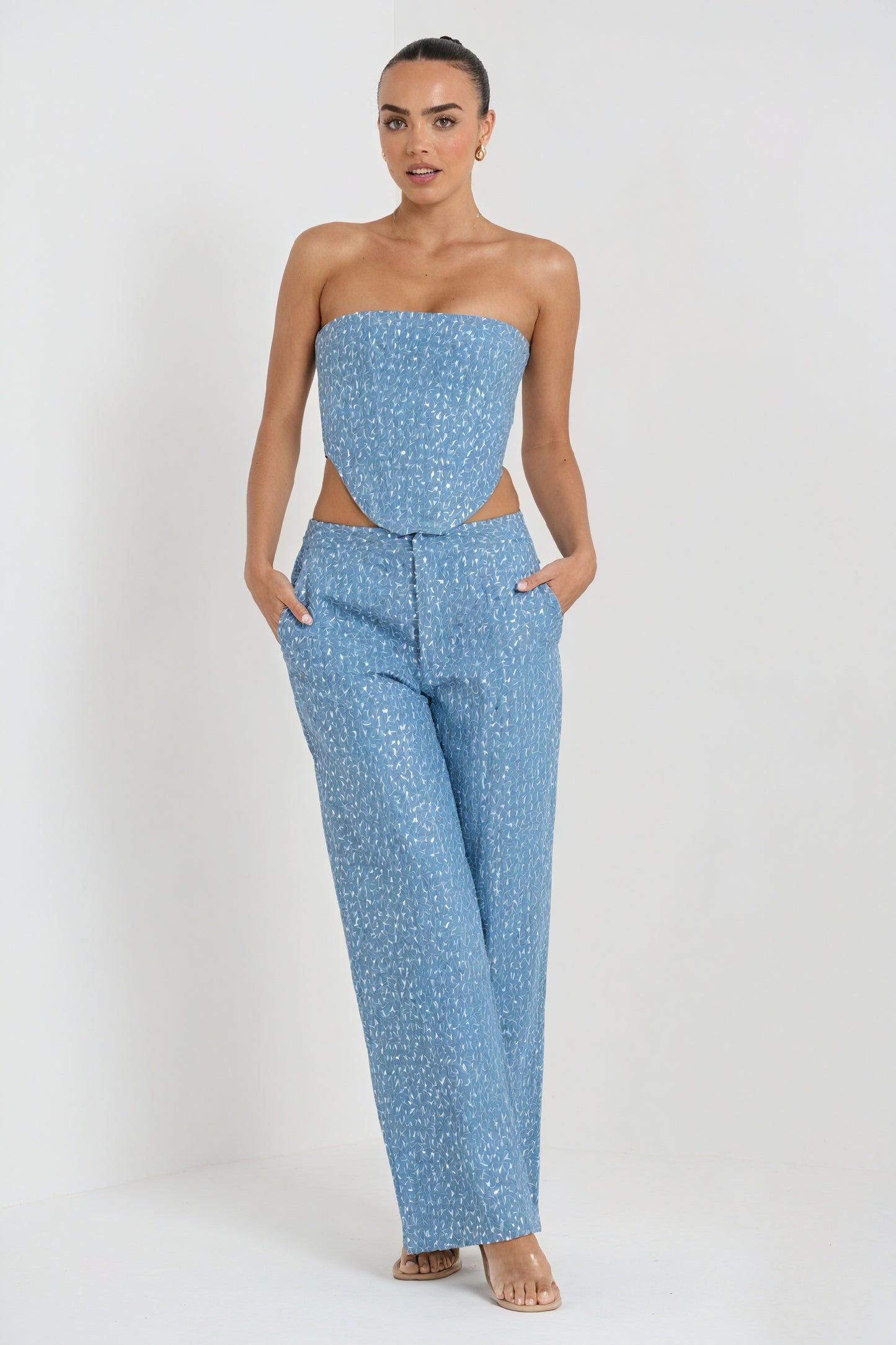 Sequin Bandeau & Wide-Leg Trouser Set