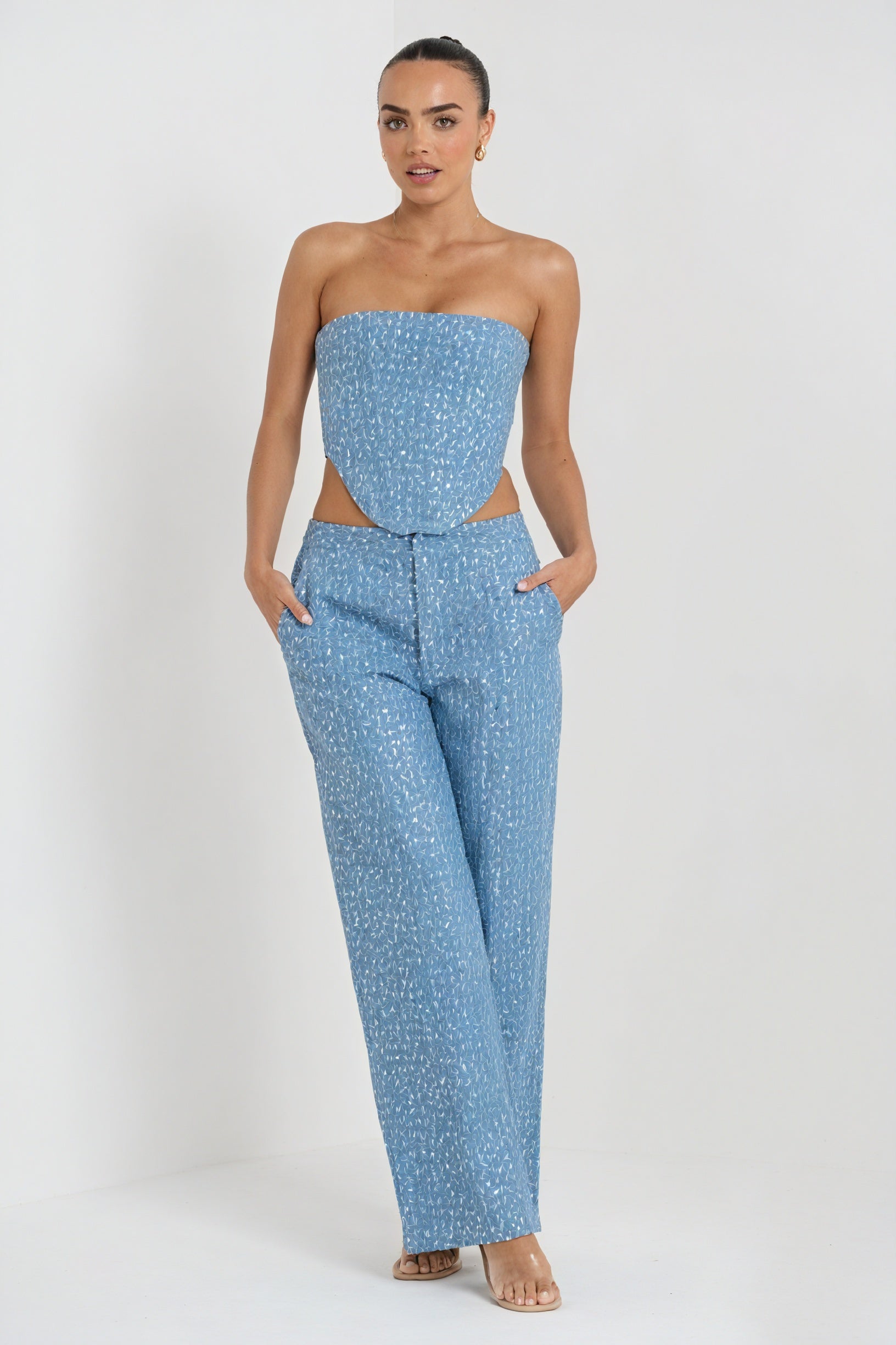Sequin Bandeau & Wide-Leg Trouser Set