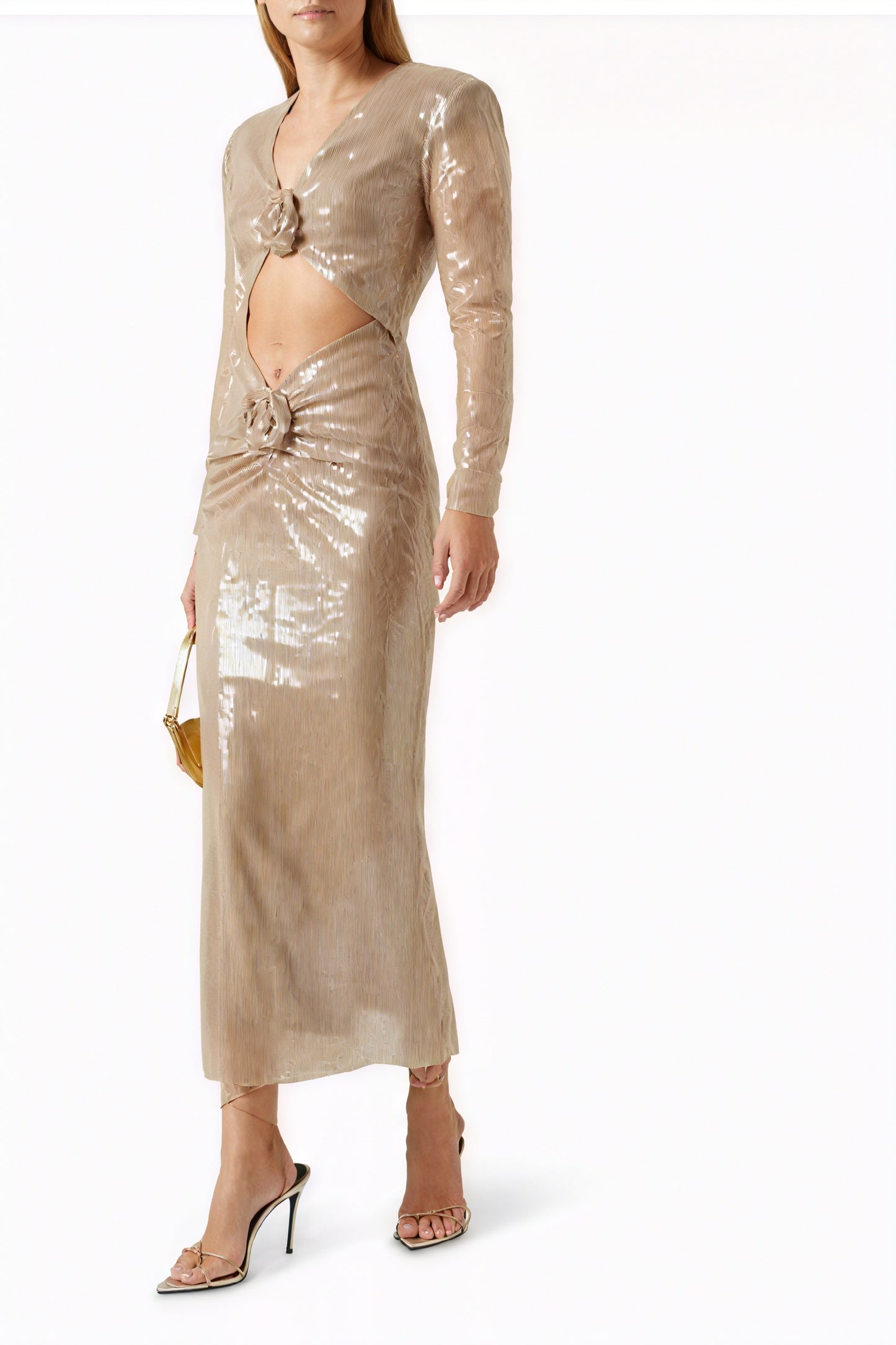 Sequin Gown - V-Neck, Cutout Evening Dress