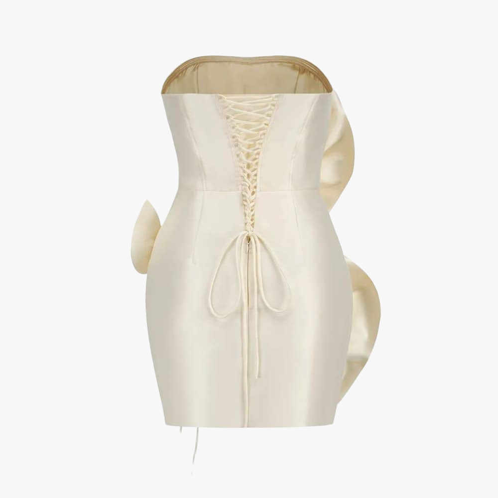 Sculptural Mini Dress - Petal Embellishments