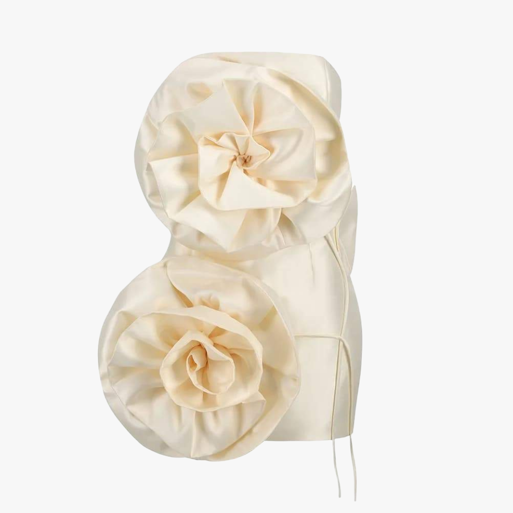 Sculptural Mini Dress - Petal Embellishments