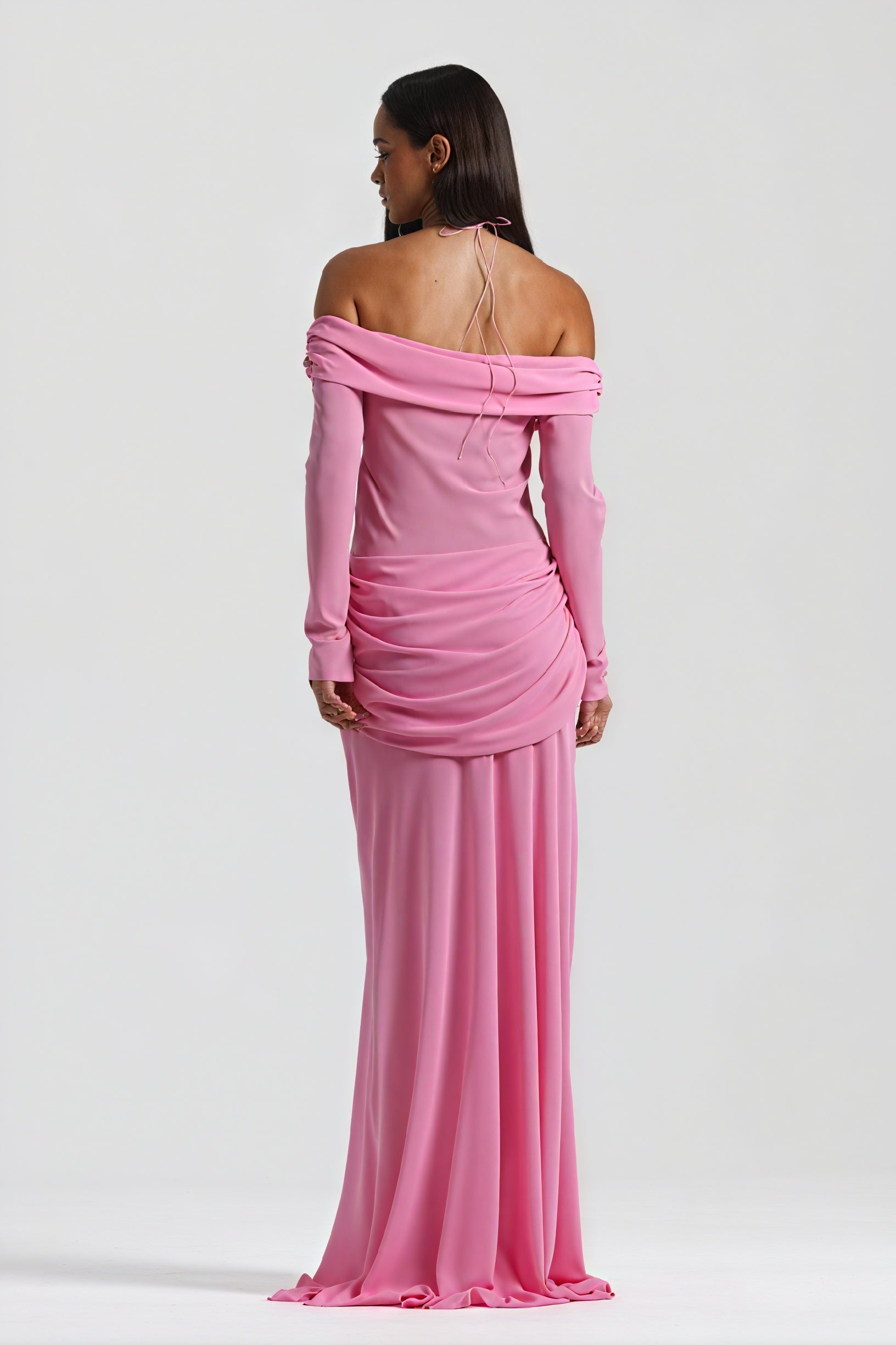 Draped Knot Gown with Keyhole Accent