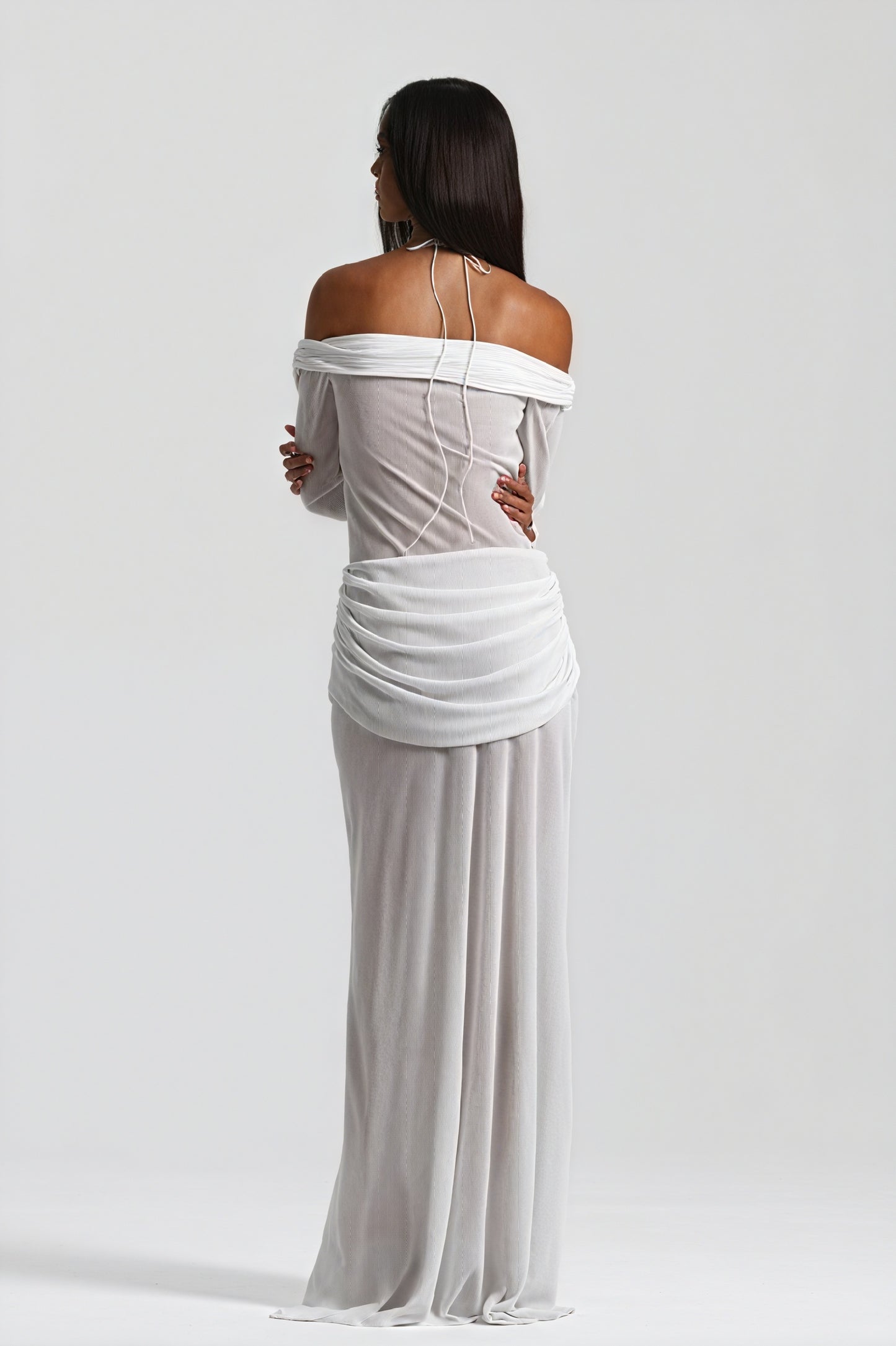 Draped Knot Gown with Keyhole Accent