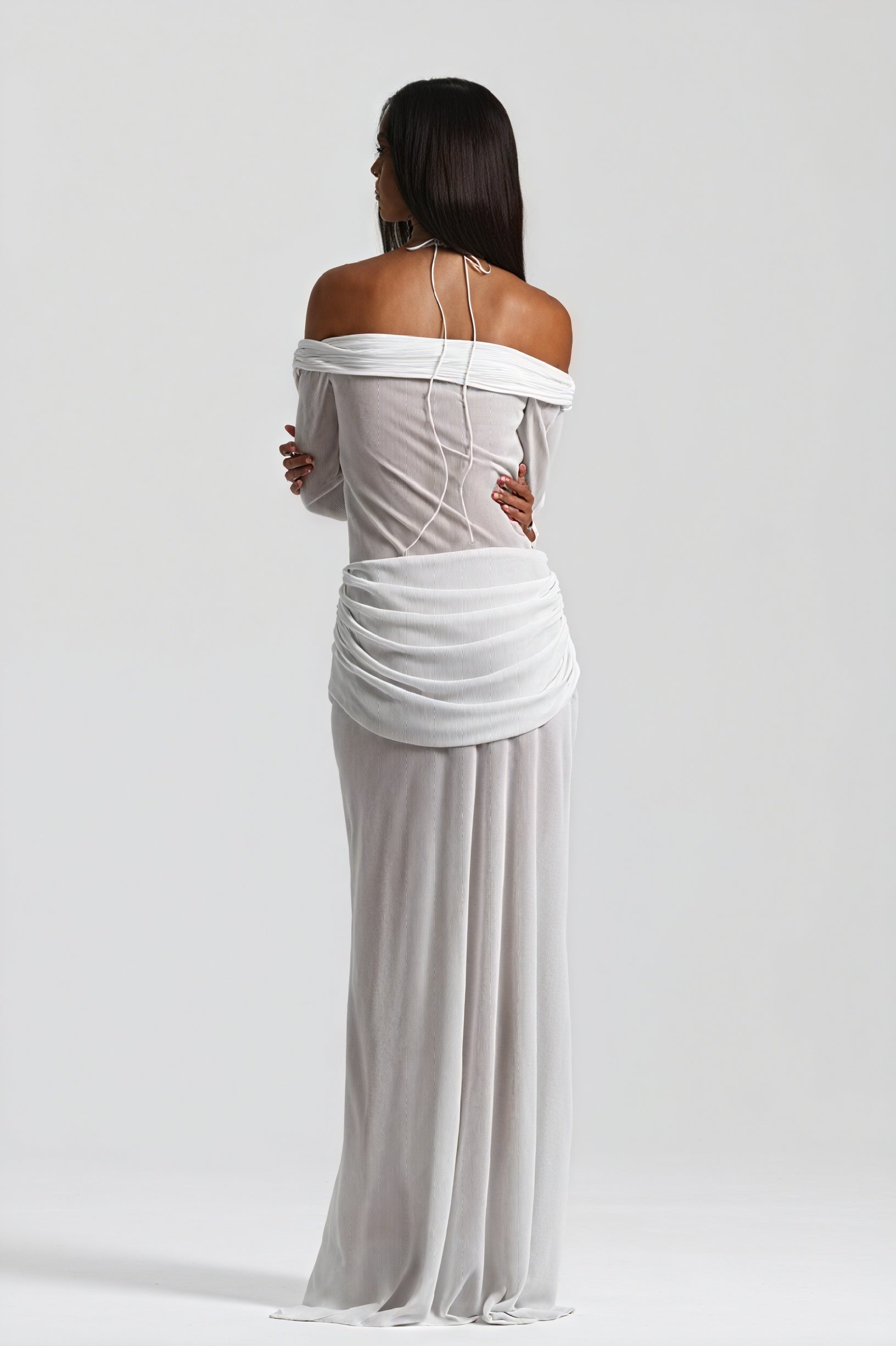 Draped Knot Gown with Keyhole Accent