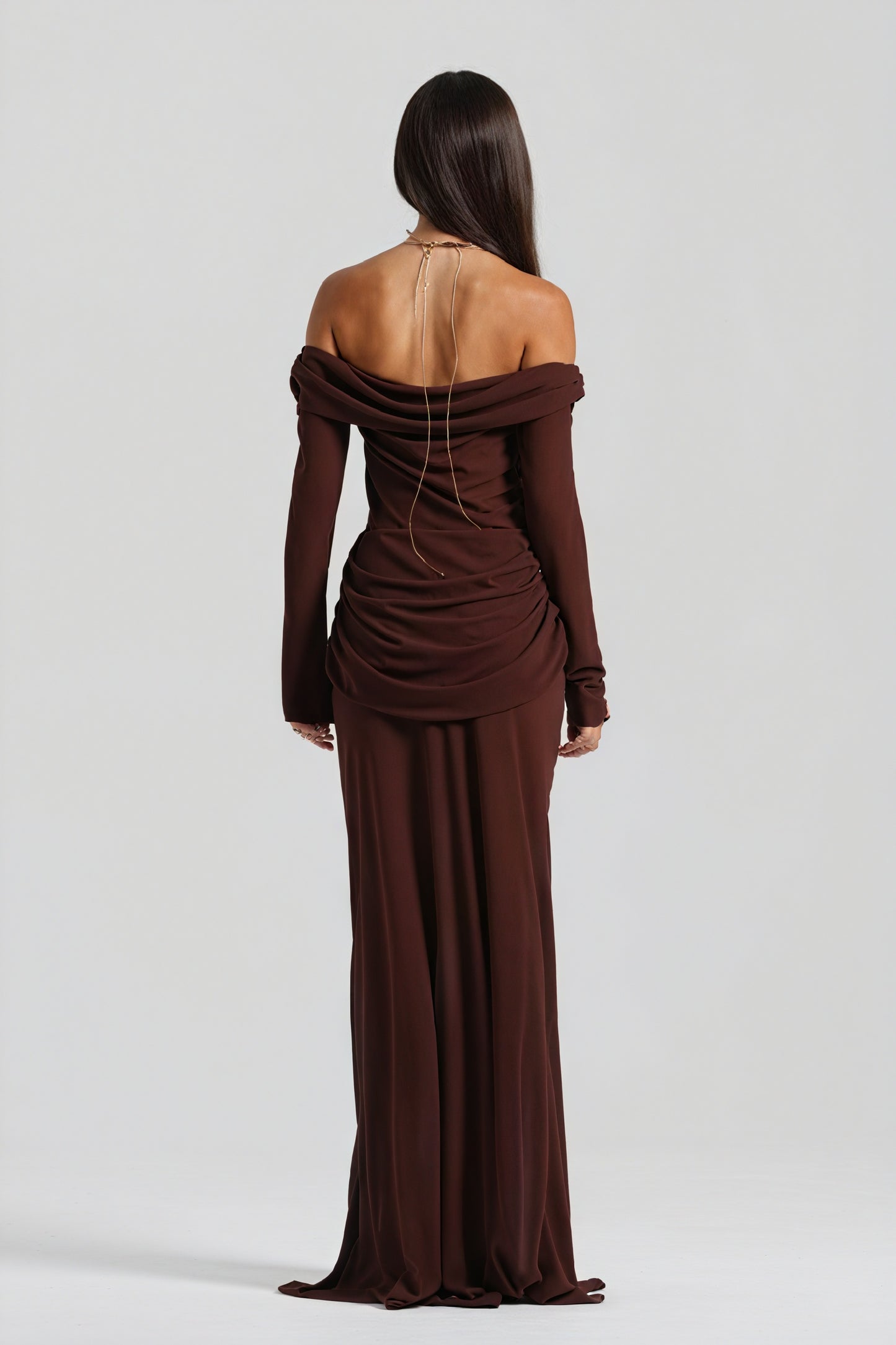 Draped Knot Gown with Keyhole Accent