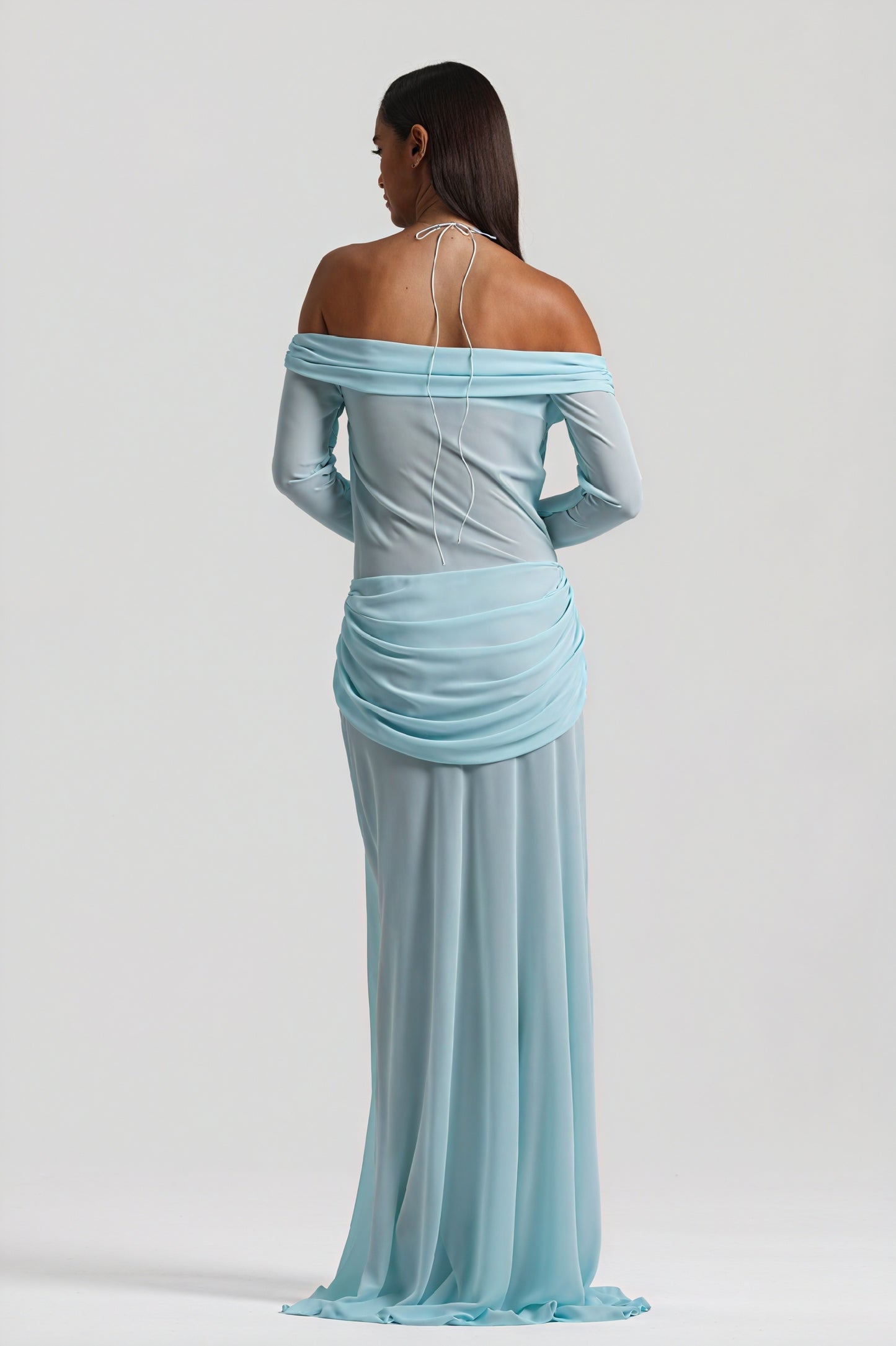 Draped Knot Gown with Keyhole Accent