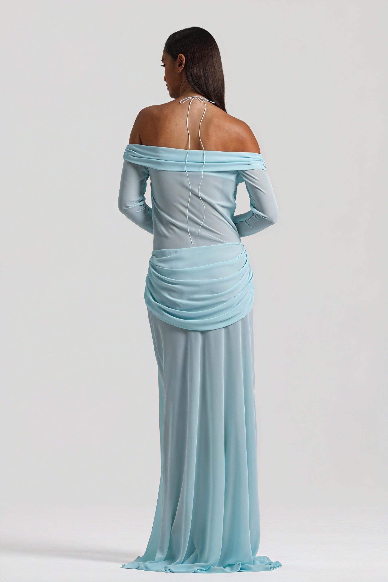 Draped Knot Gown with Keyhole Accent