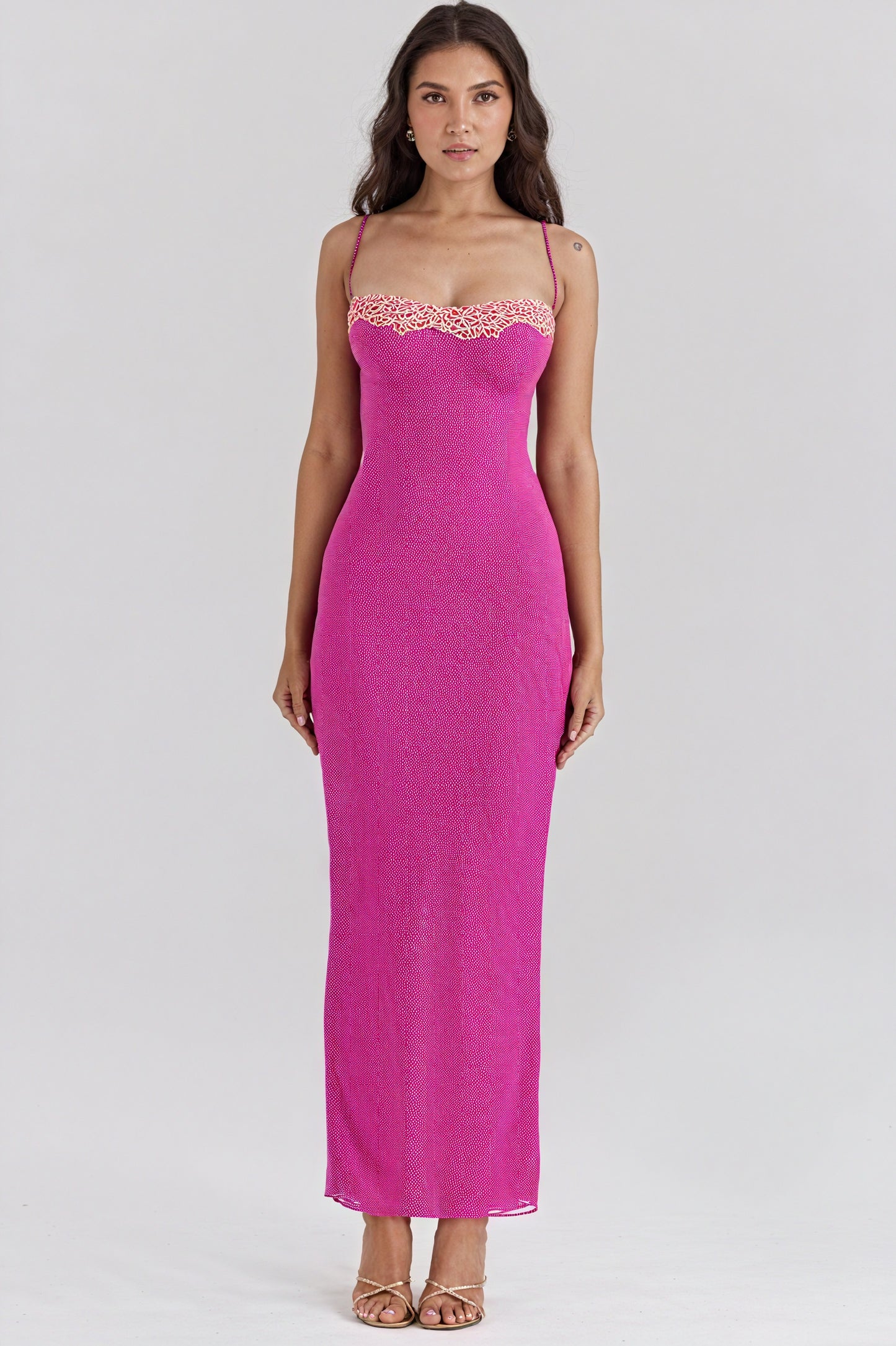Form-Fitting Maxi Dress - Sweetheart Neckline