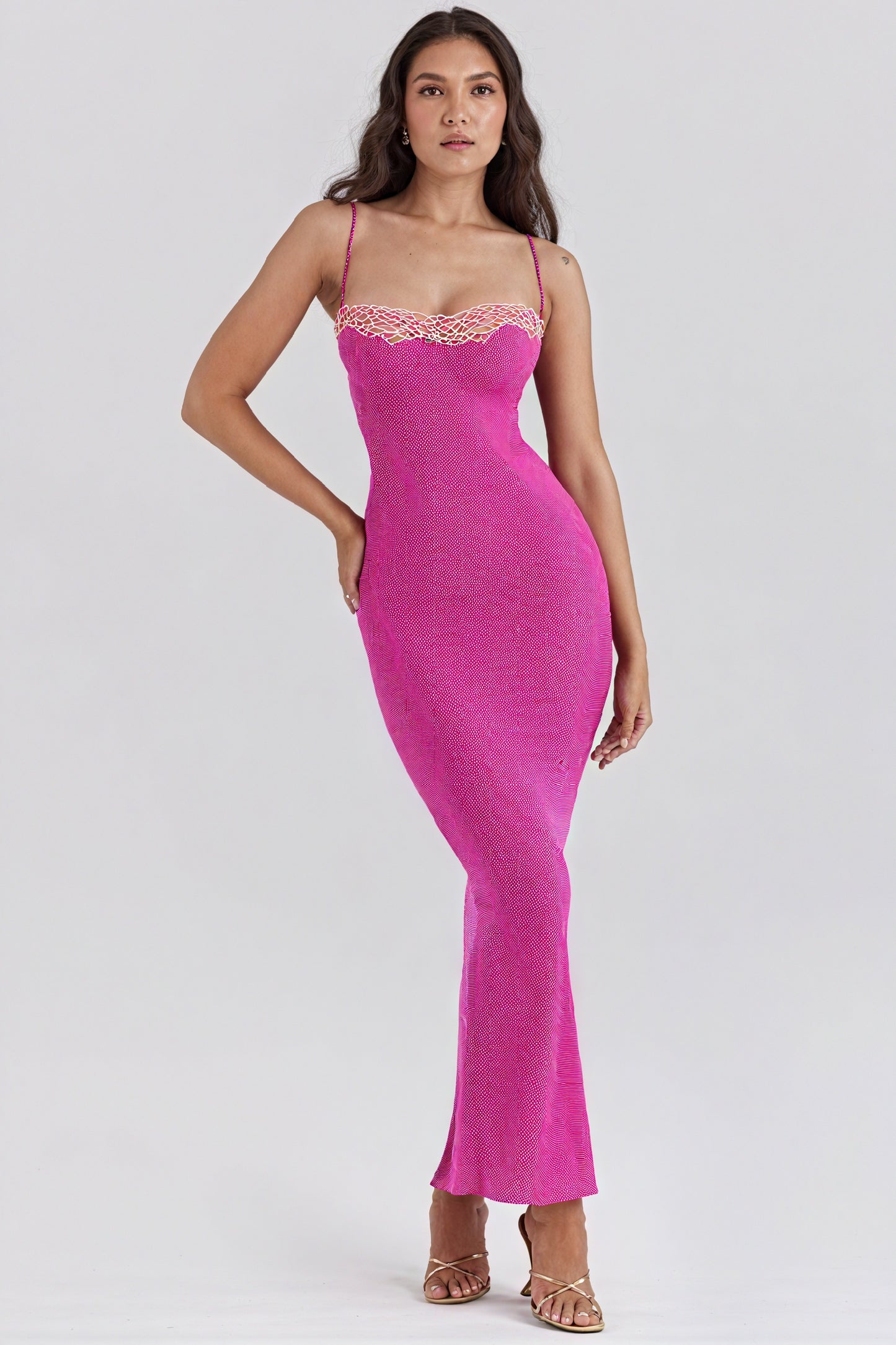 Form-Fitting Maxi Dress - Sweetheart Neckline