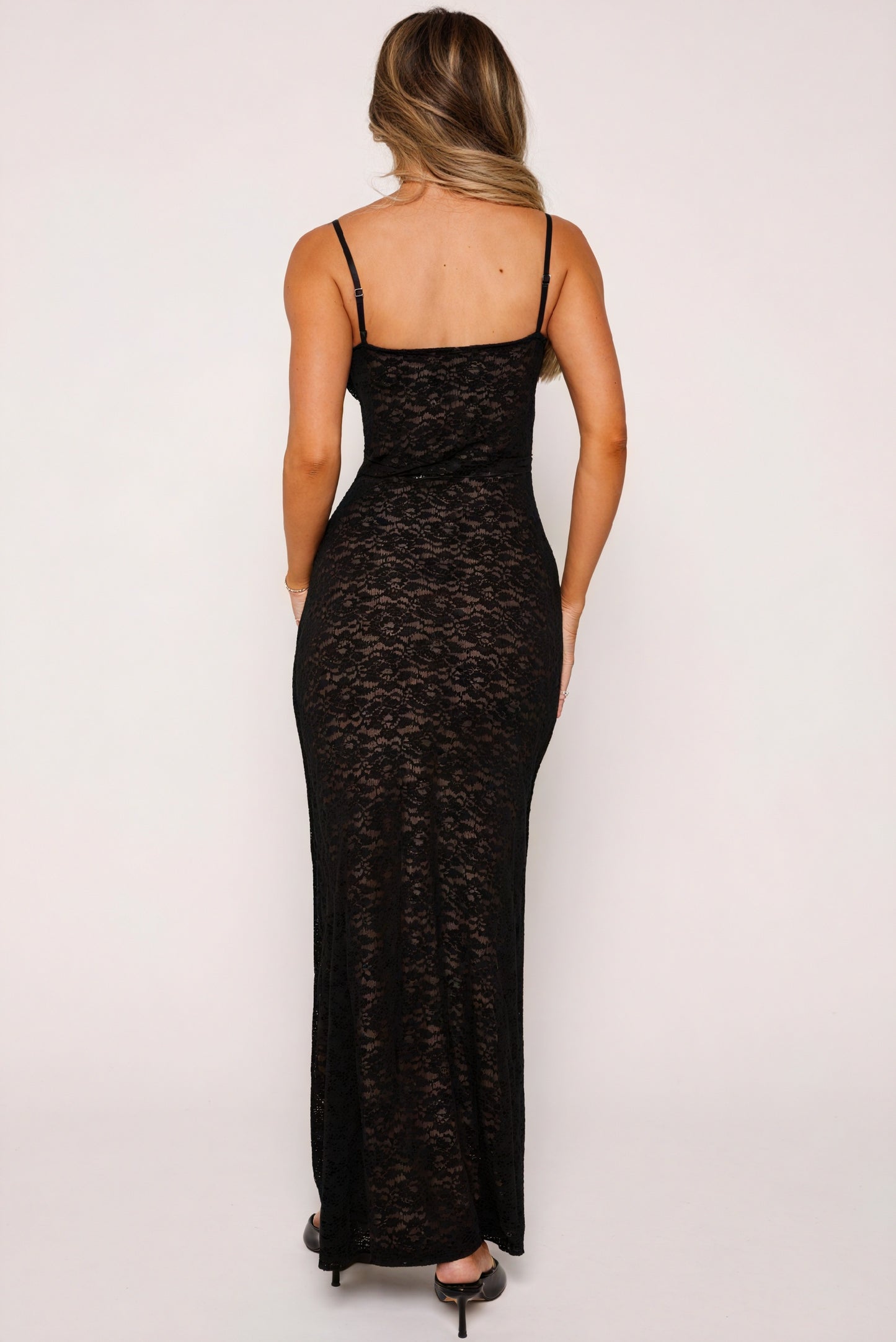 Lace Maxi Dress - Sweetheart Neckline