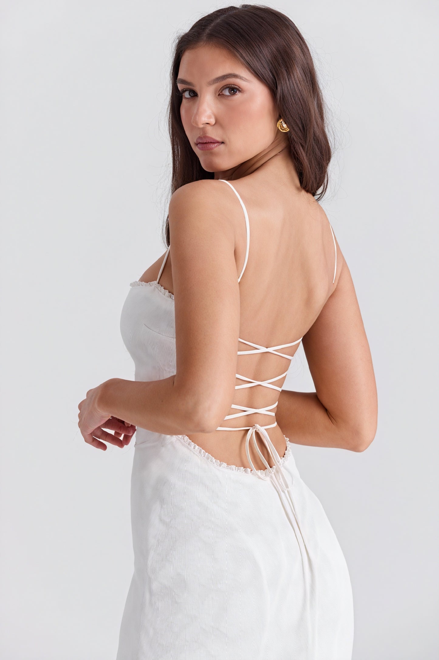 Minimalist Trumpet Gown with Spaghetti Straps