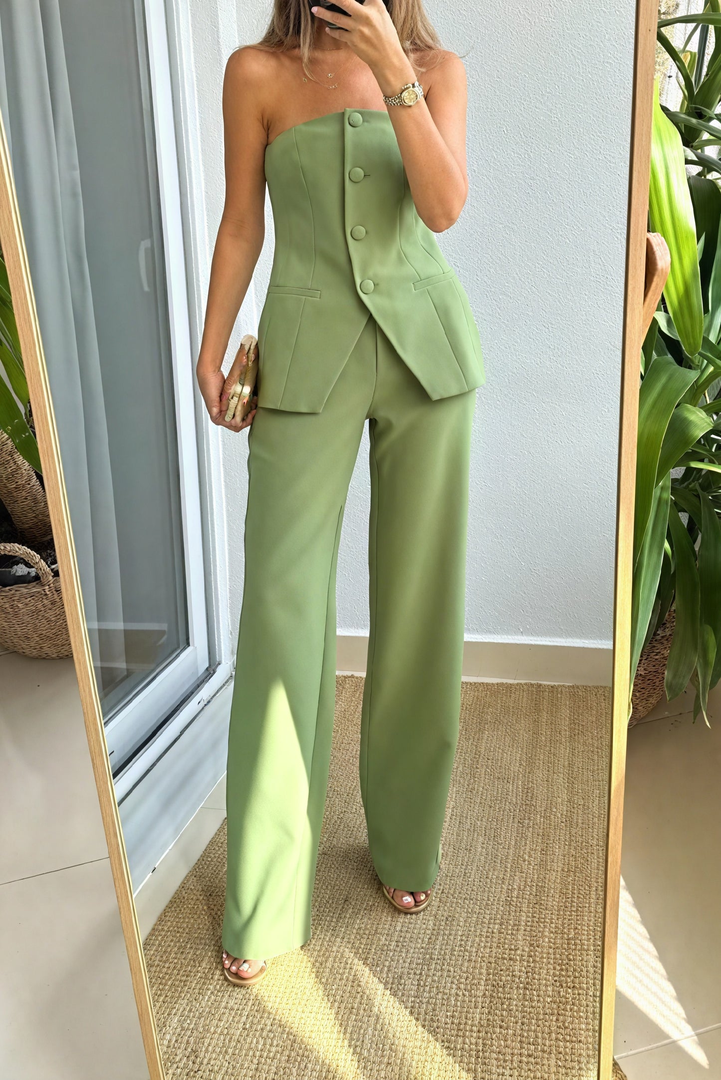 Structured Vest & Wide-Leg Trouser Set