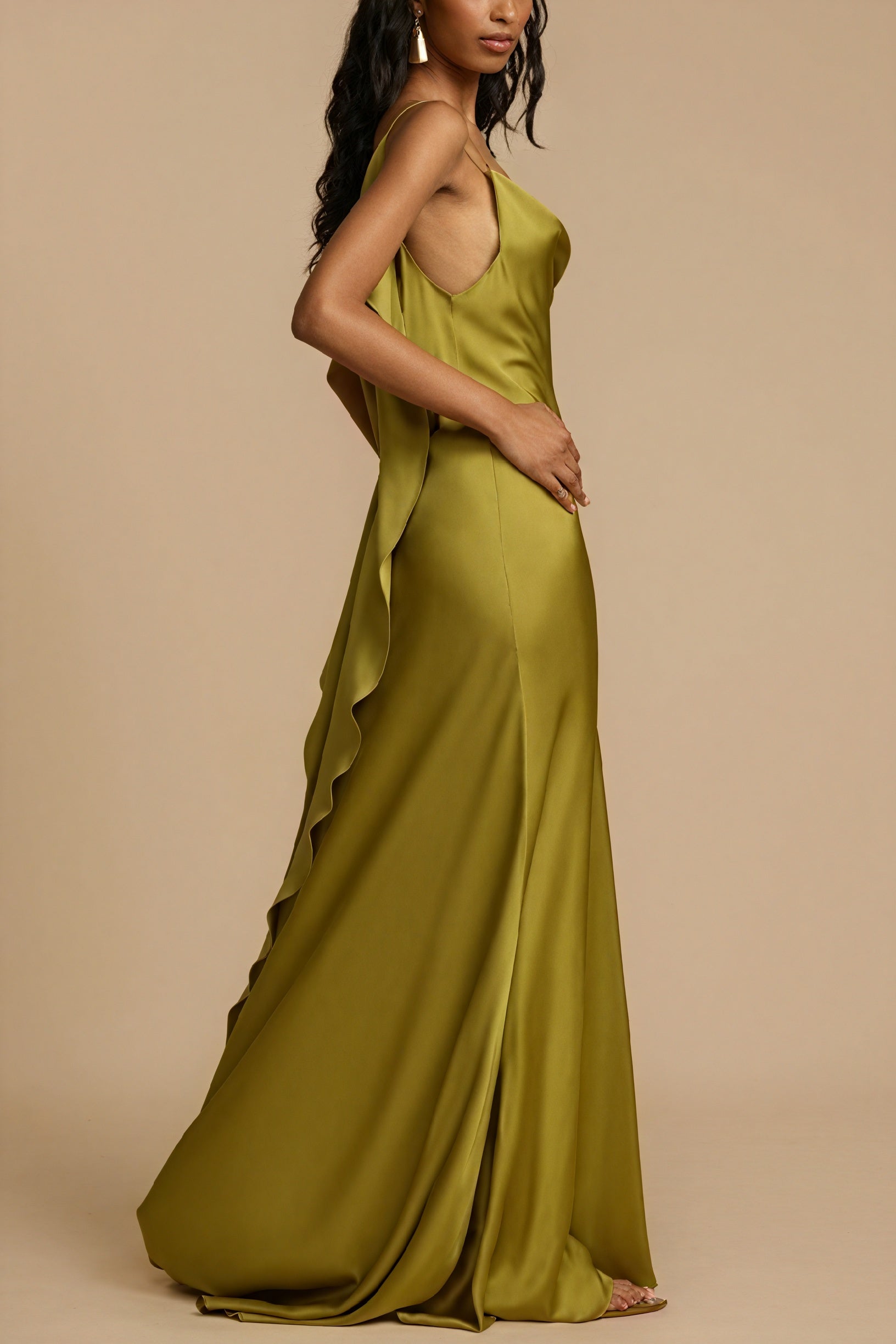 Silky Drape Gown with Statement Slit