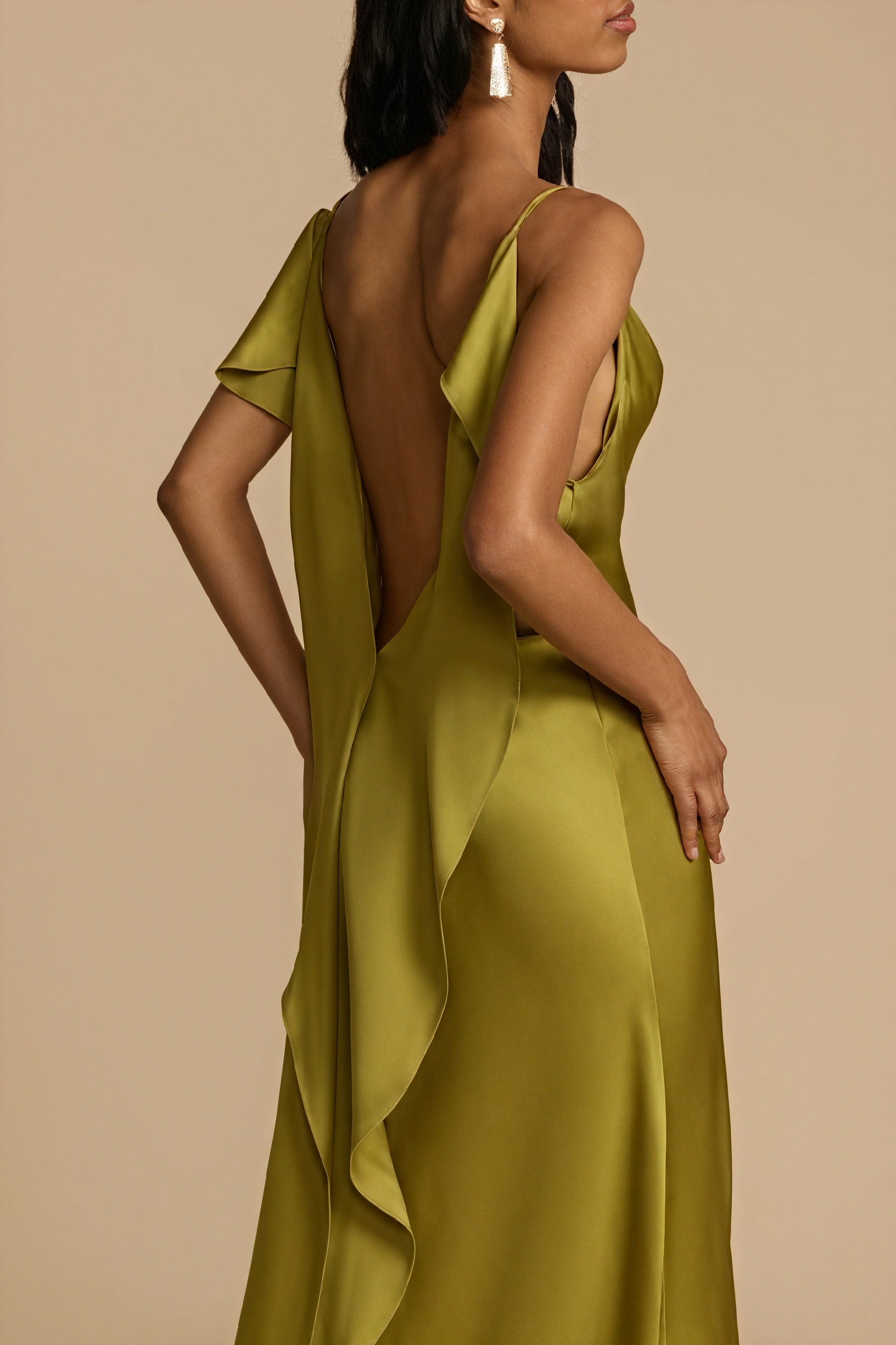 Silky Drape Gown with Statement Slit