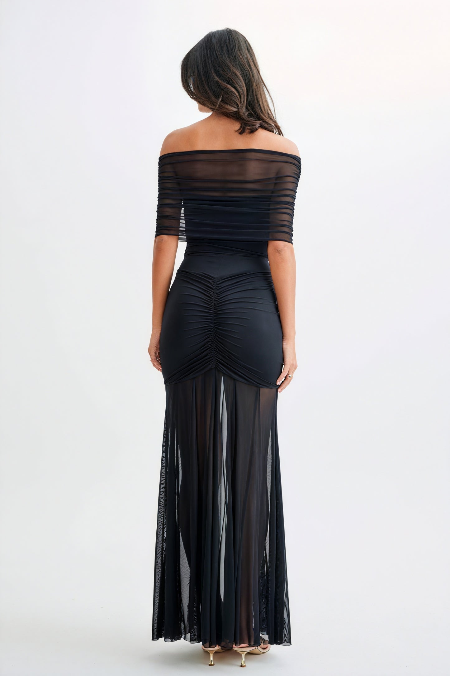 Strapless Maxi Dress - Flowing Floor-Length Skirt