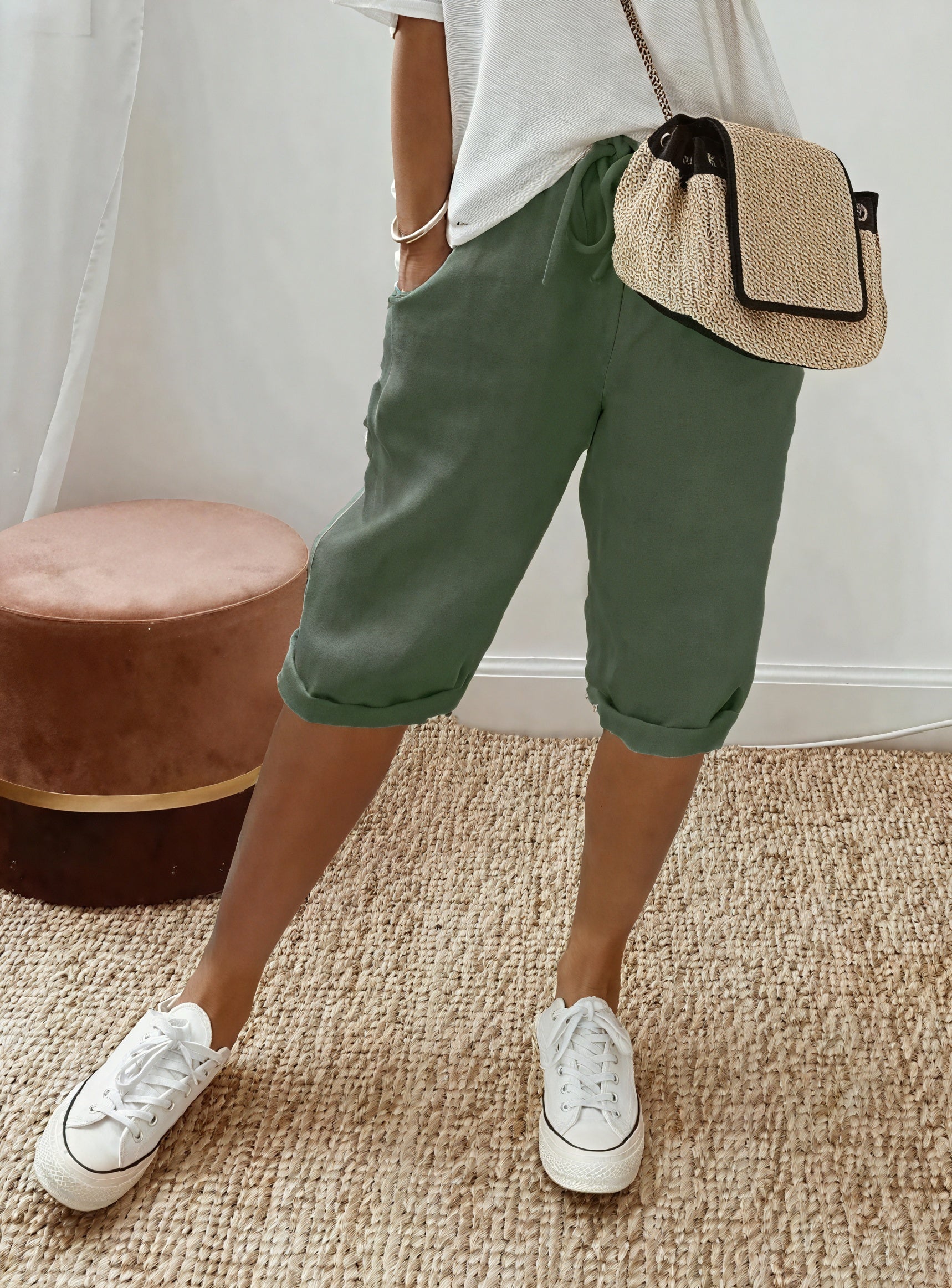 Relaxed Fit Chinos - Drawstring Waist & Pockets