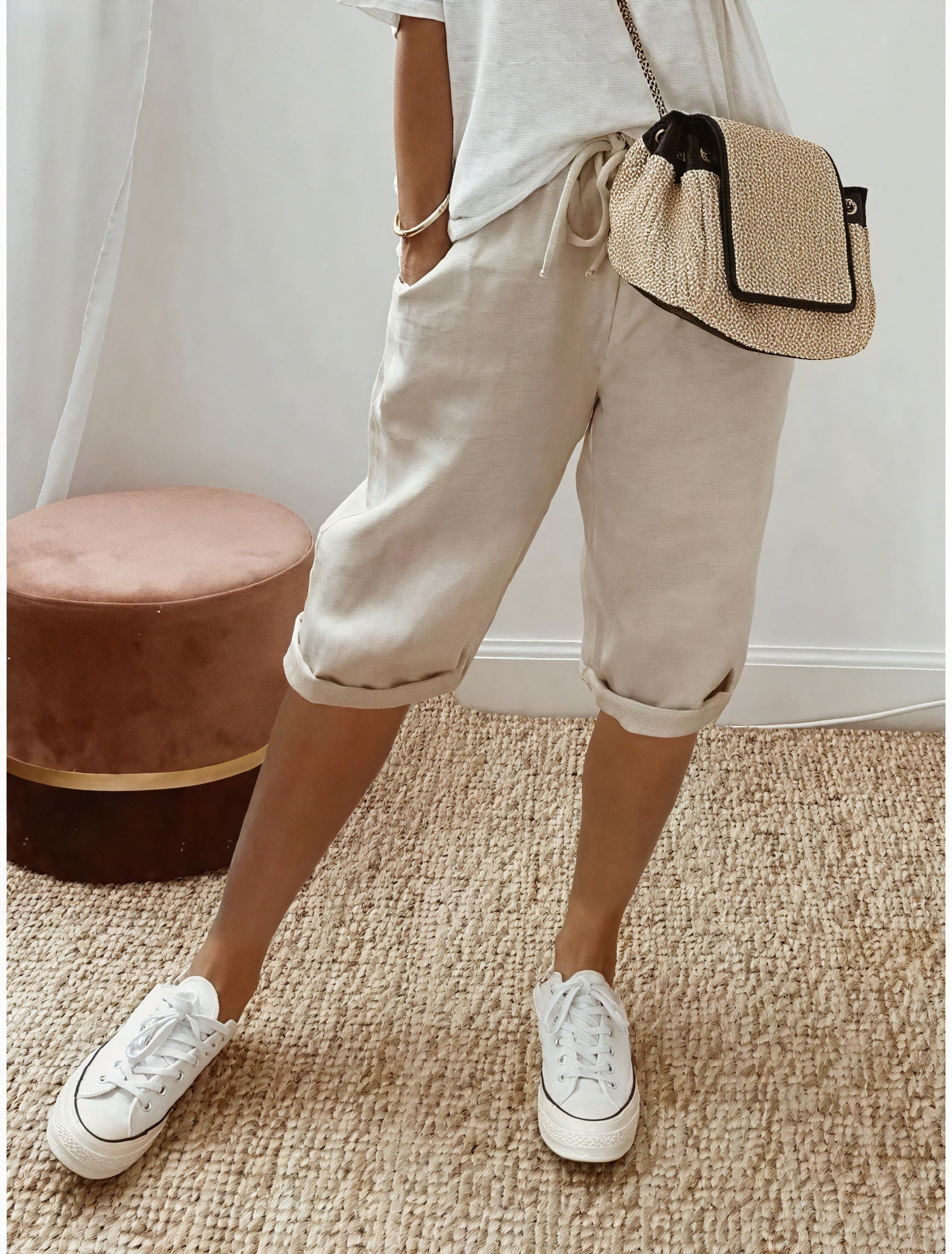 Relaxed Fit Chinos - Drawstring Waist & Pockets