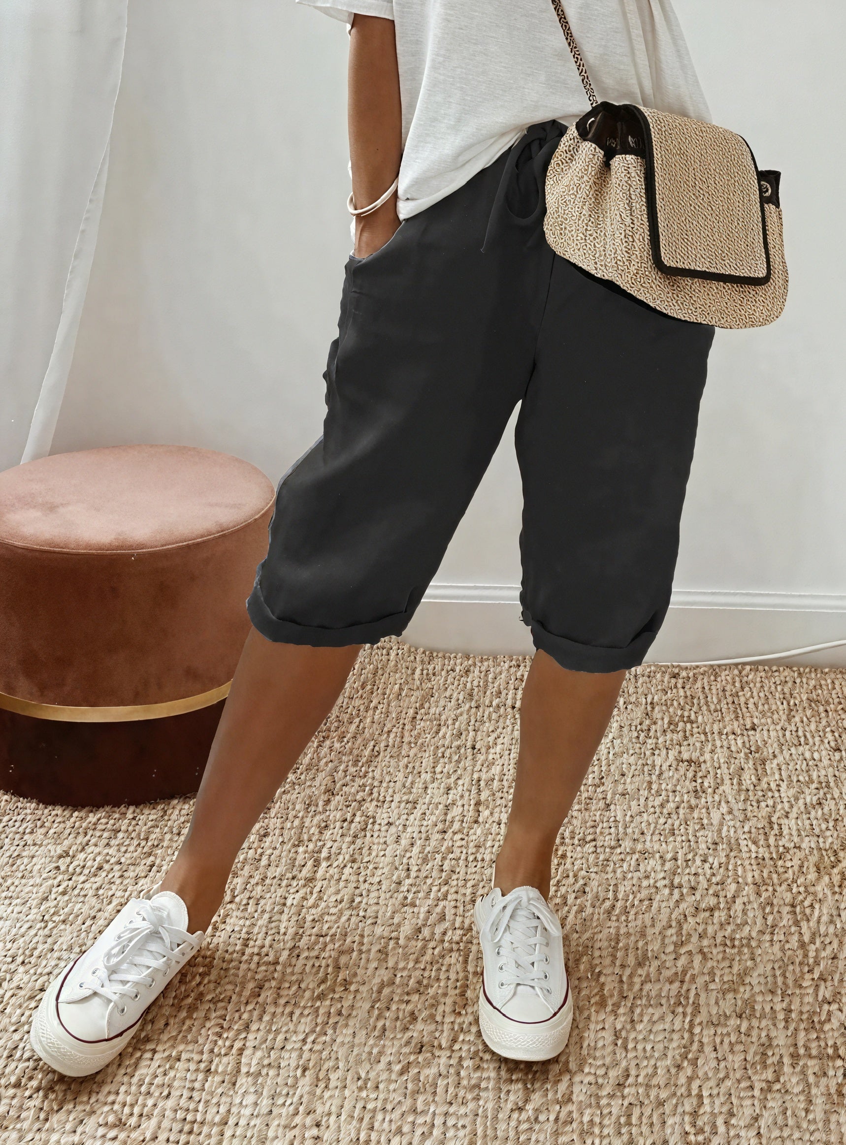 Relaxed Fit Chinos - Drawstring Waist & Pockets