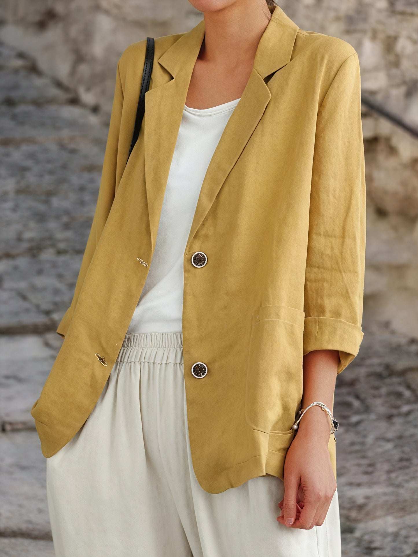 Classic Blazer - Notched Lapel, Oversized Fit