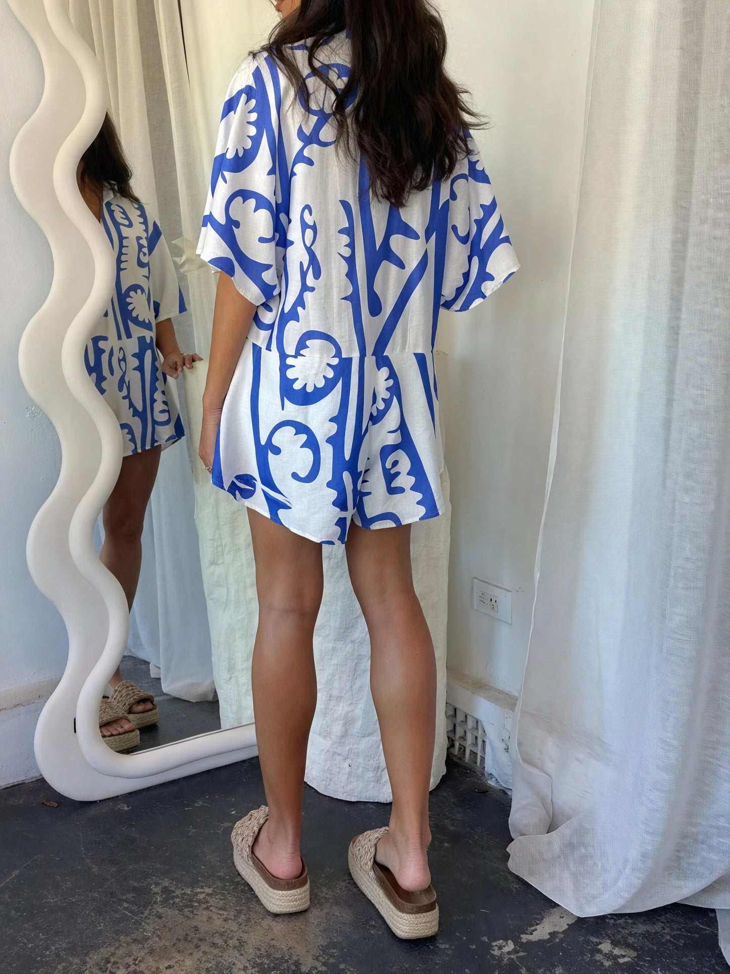 Women's Printed Button-Down Mini Dress – Short Sleeve, Casual Summer Style-81581-e21084c4-a056-401b-9d91-220e5cfbb7bc