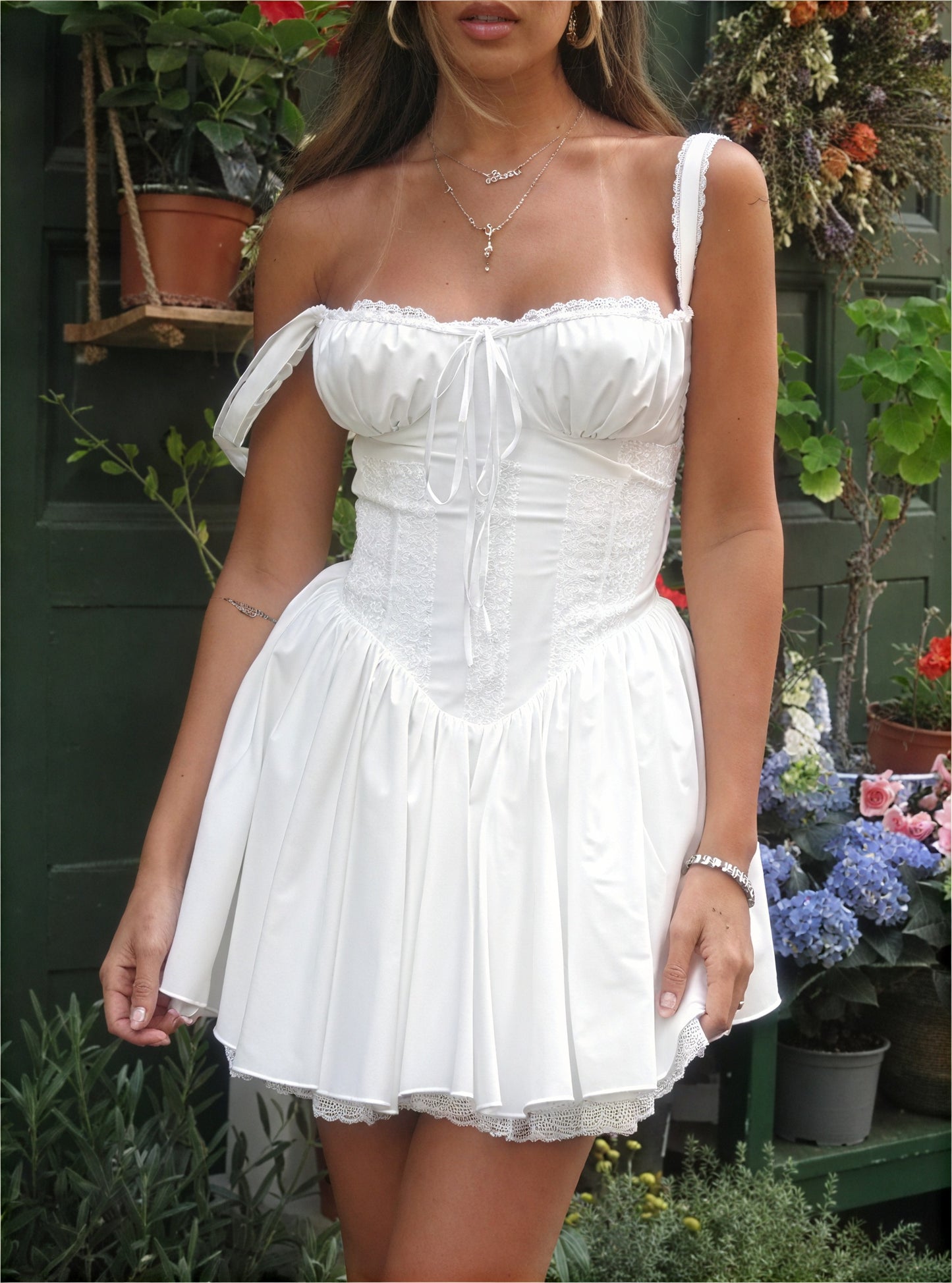 Charming Silhouette Dress with Flared Skirt