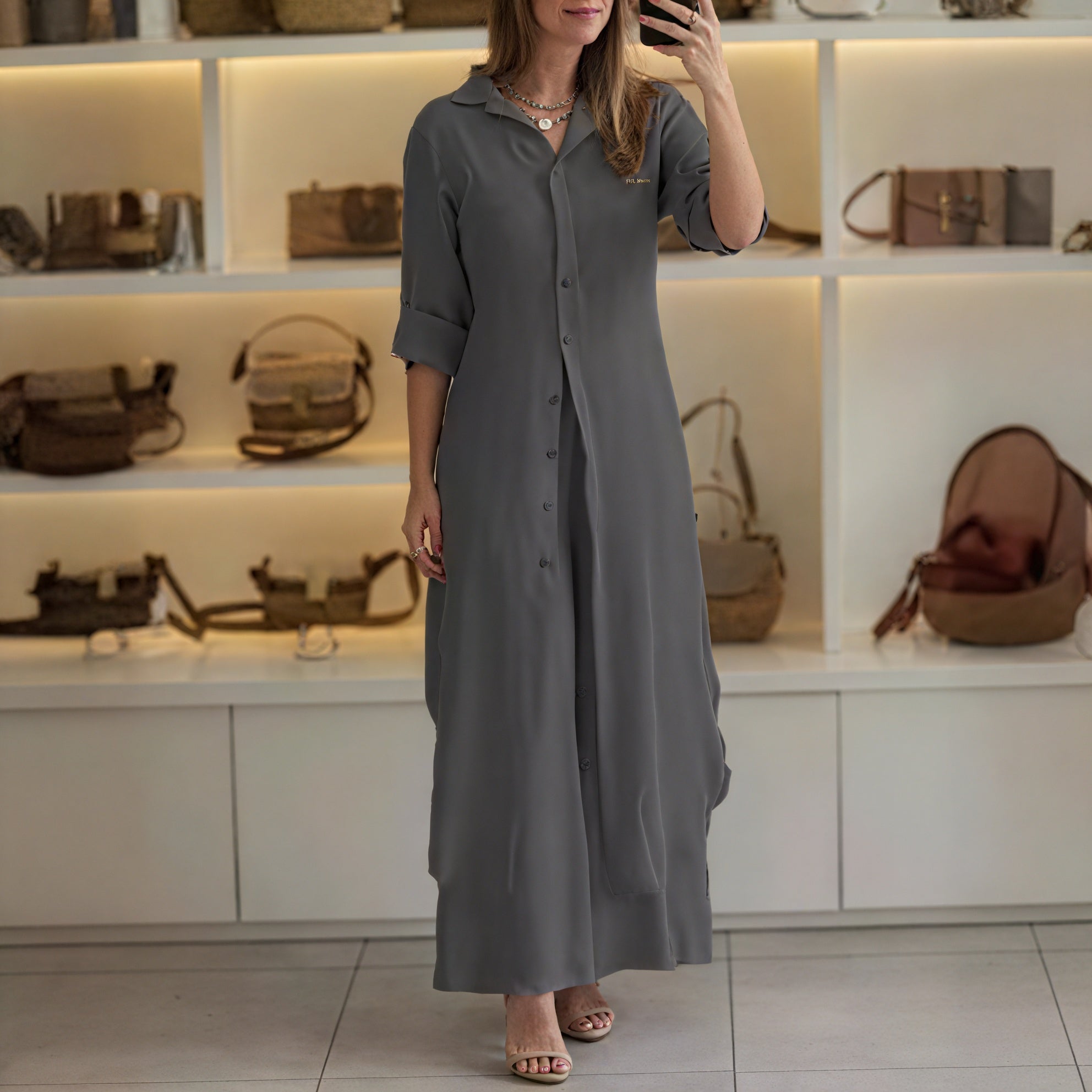 Button-Down Shirt Dress - Flowing Silhouette