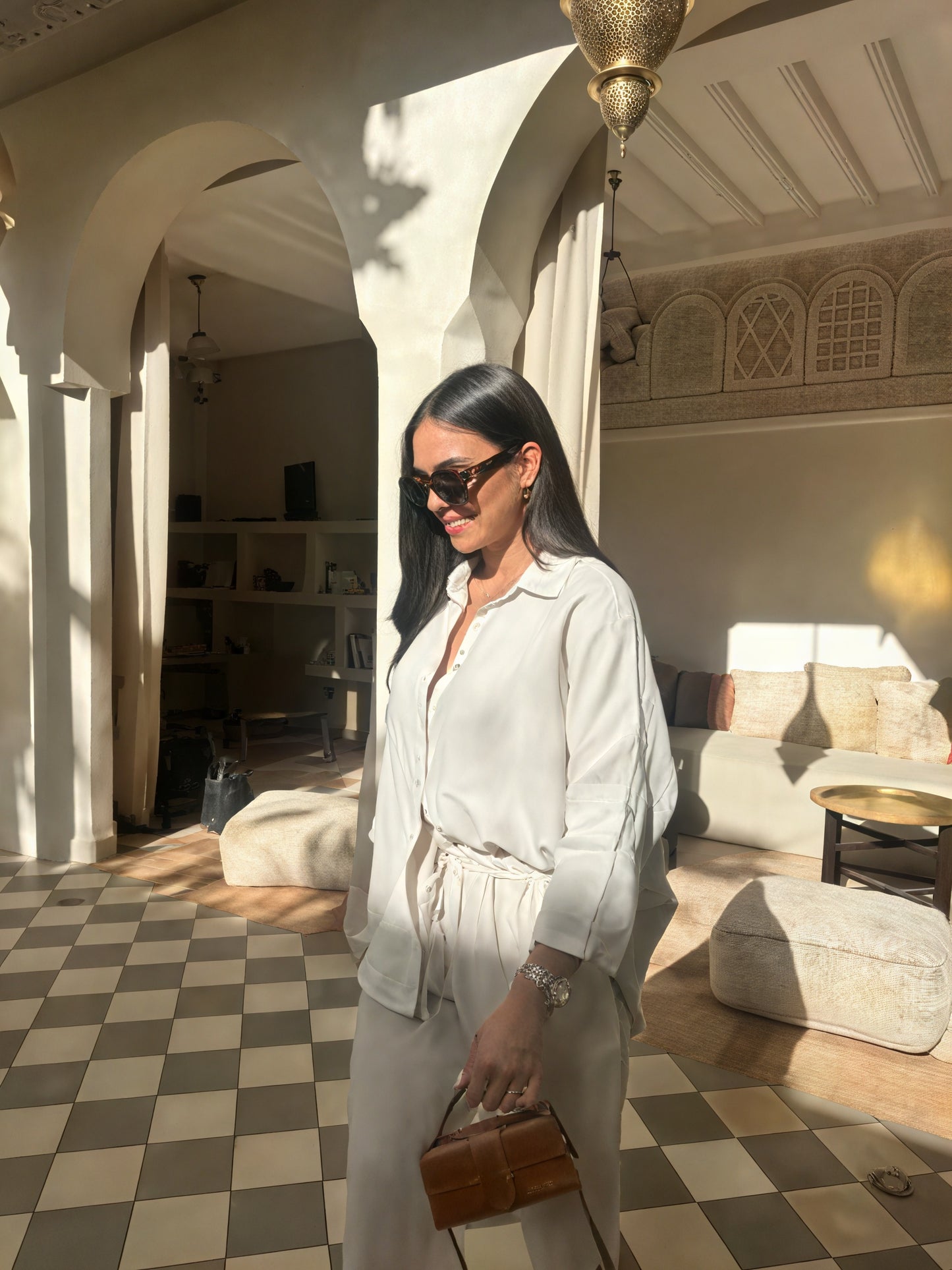 Women's Linen Two-Piece Outfit – Relaxed Button-Down Shirt & Pants Set, Basicfold-82126-f9b89482-7909-489d-93f6-d34d496f82b5