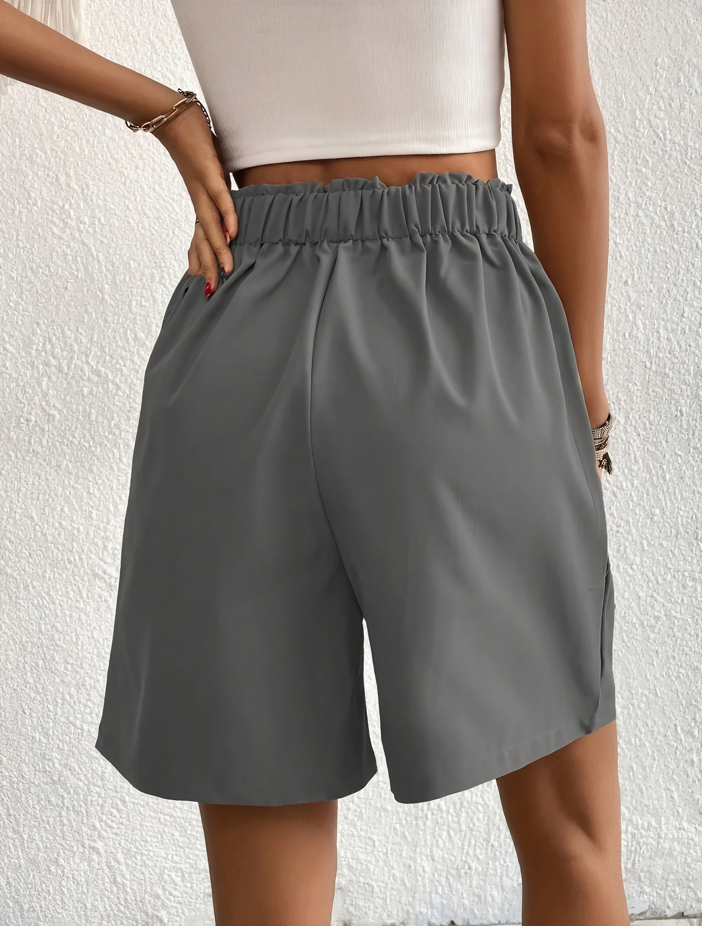 High-Waisted Pleated Wide Leg Shorts