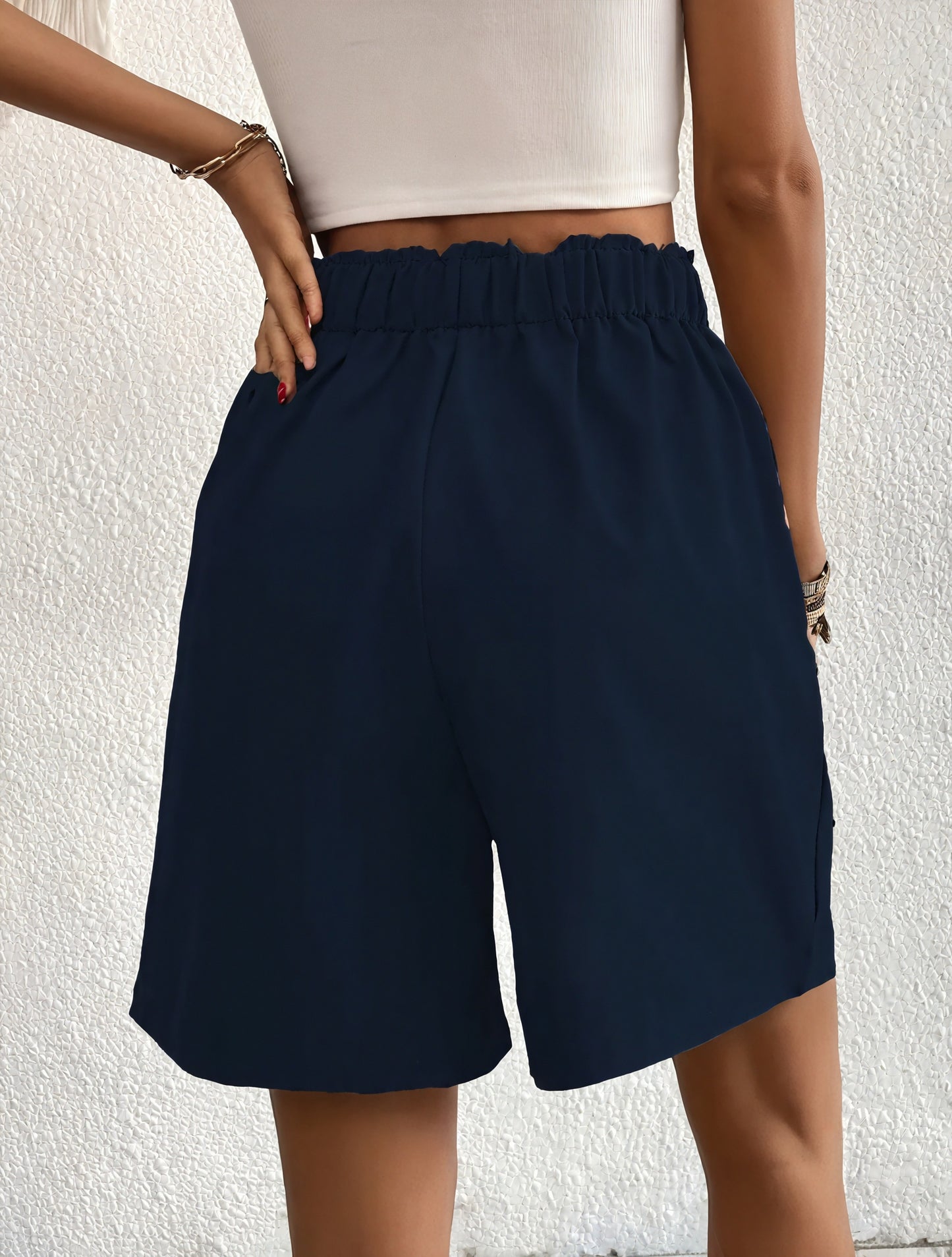 High-Waisted Pleated Wide Leg Shorts
