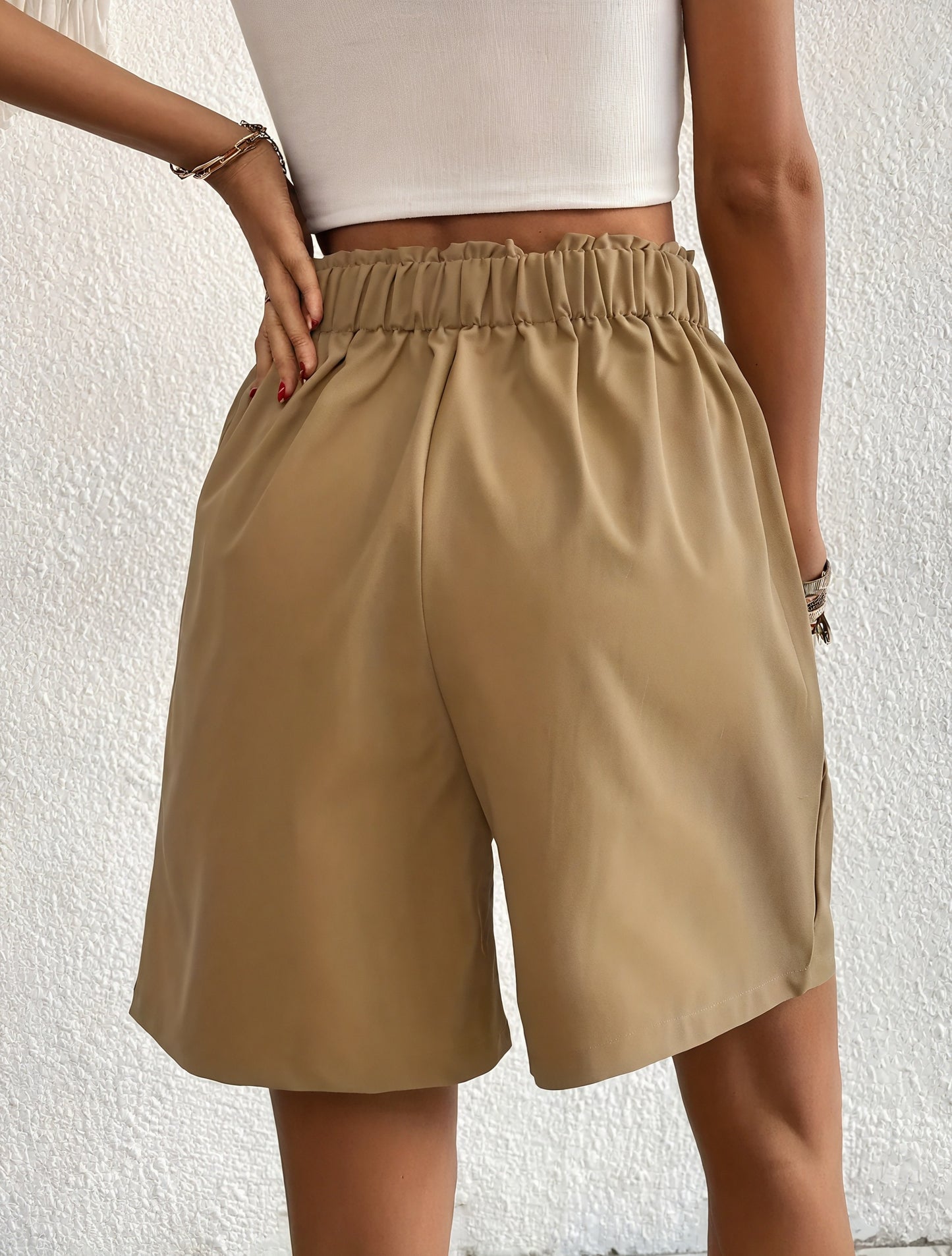 High-Waisted Pleated Wide Leg Shorts