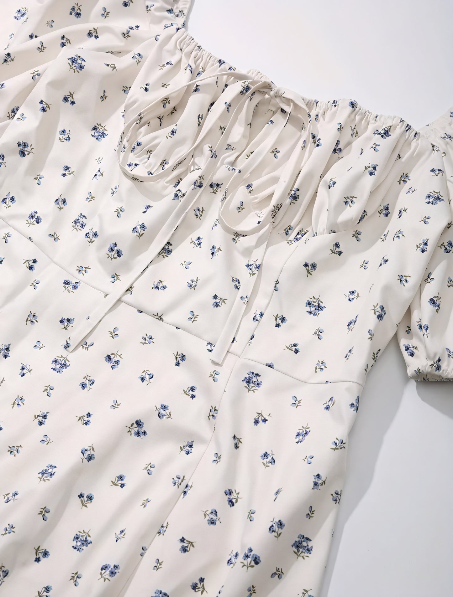 Floral Dress Square Neck Puff Sleeve Tie Bust High Slit Romantic Summer Garden Party-82654-b5839168-b118-45ce-b570-7a47620ad217