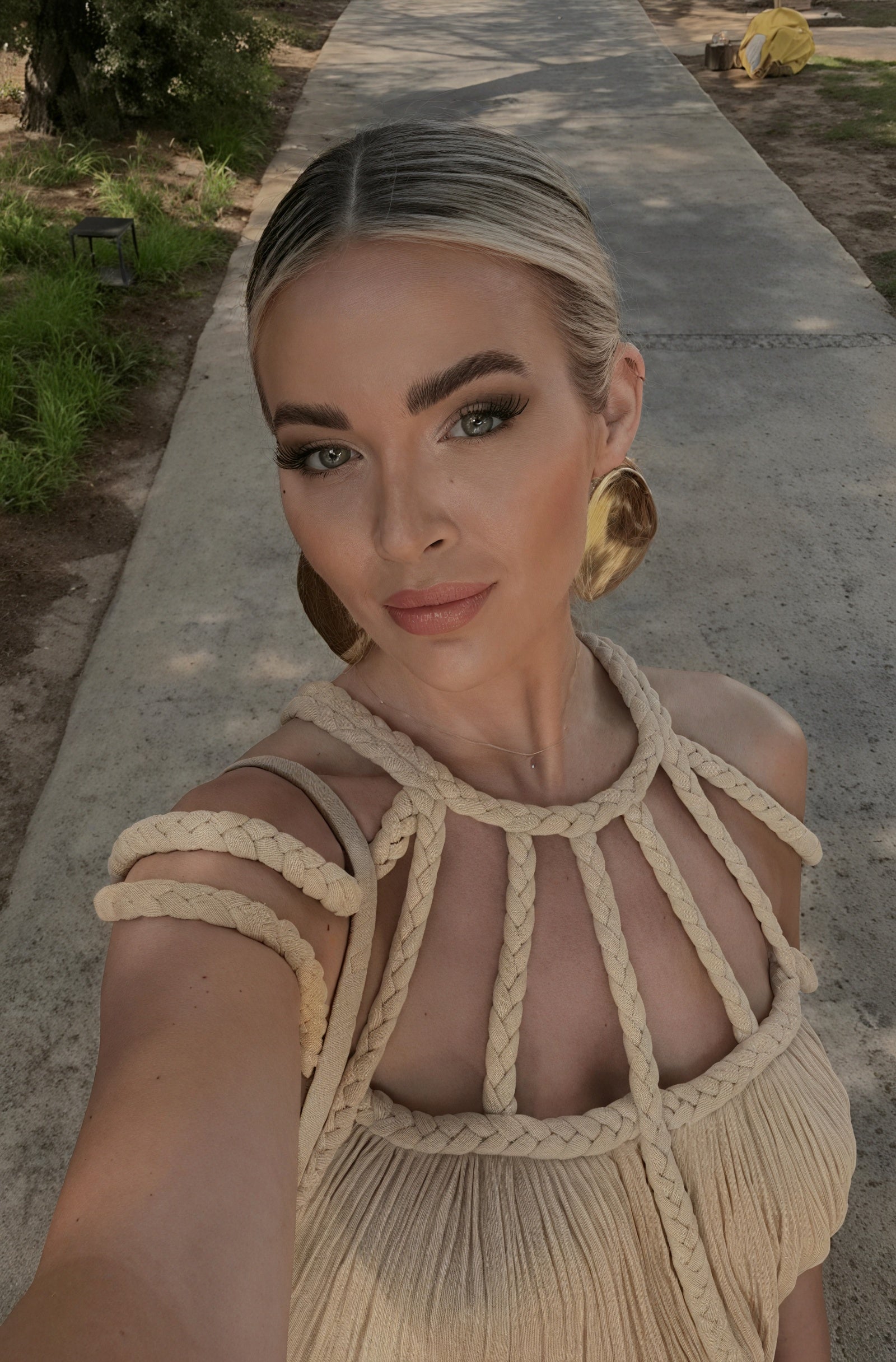 Braided Halter Maxi Dress: Flowing Silhouette