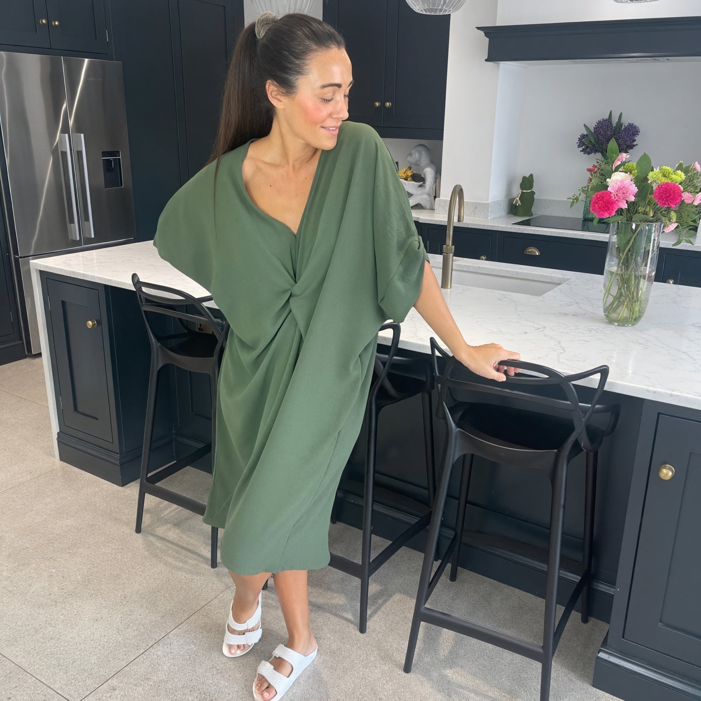 Tiffany Maxi Knot Dress - Blush Boutique Essex