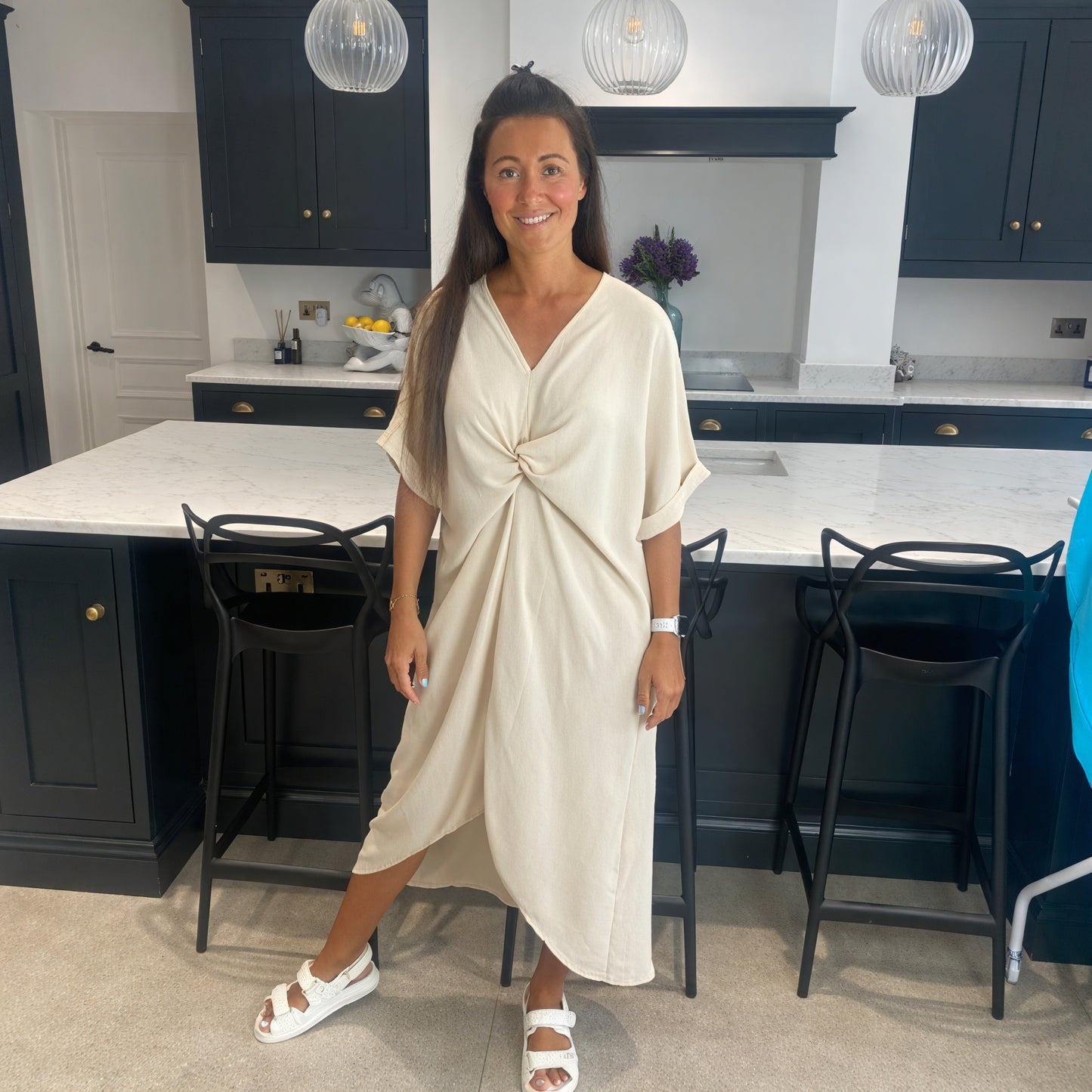 Tiffany Maxi Knot Dress - Blush Boutique Essex