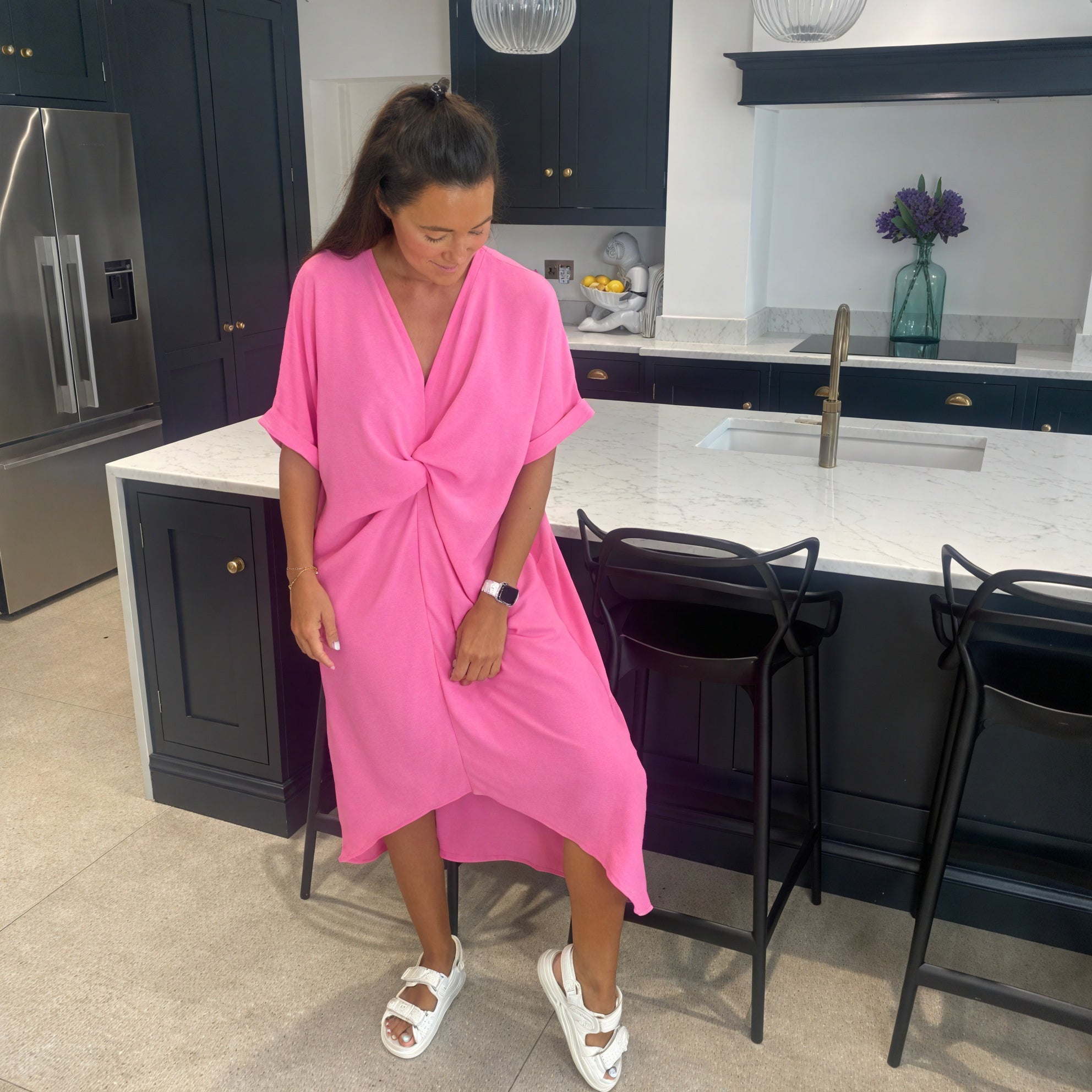 Tiffany Maxi Knot Dress - Blush Boutique Essex