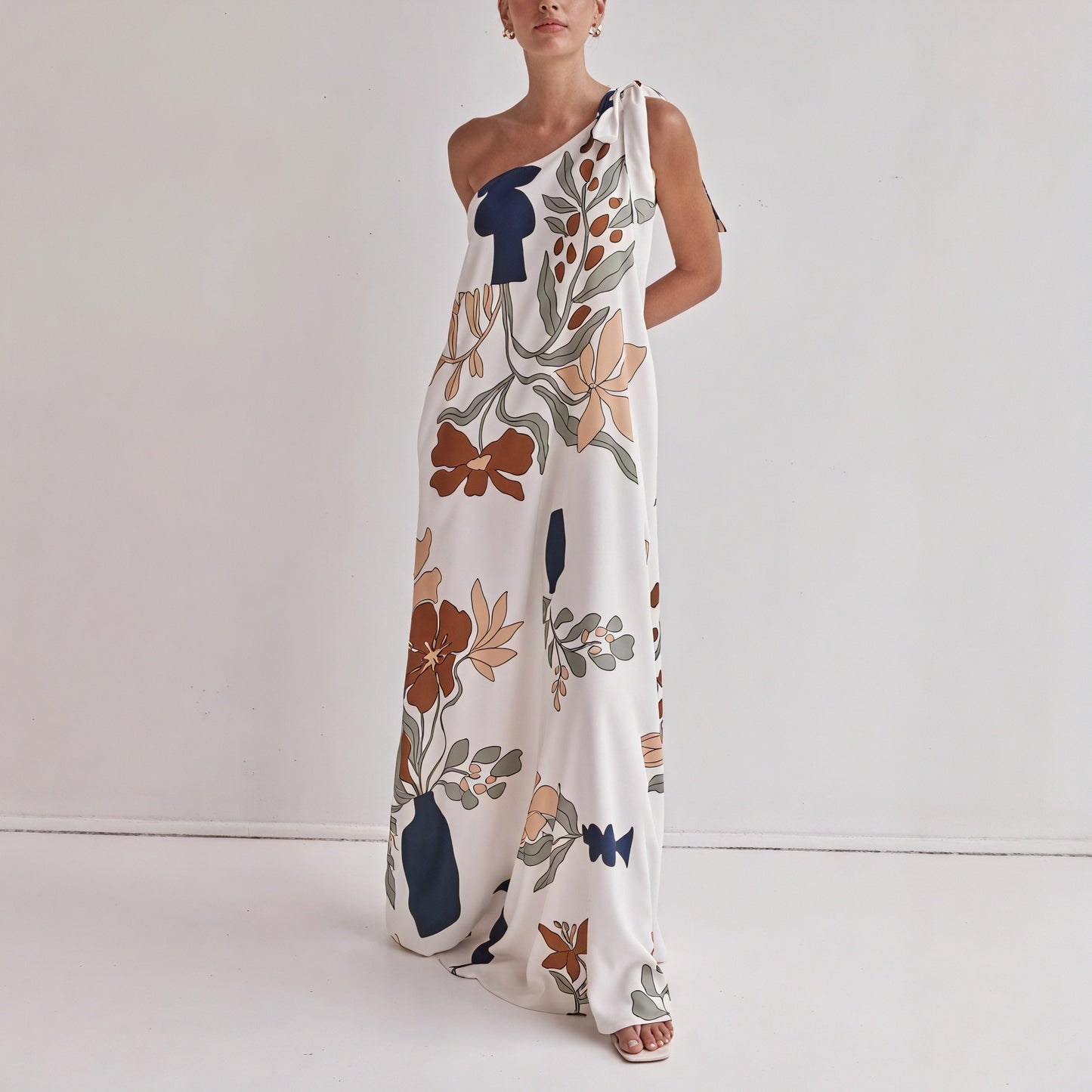 Women's One-Shoulder Maxi Dress – Flowing Floral Print, Elegant Style-83220-56826d4b-346c-4efe-bd0b-566bd971eb4a
